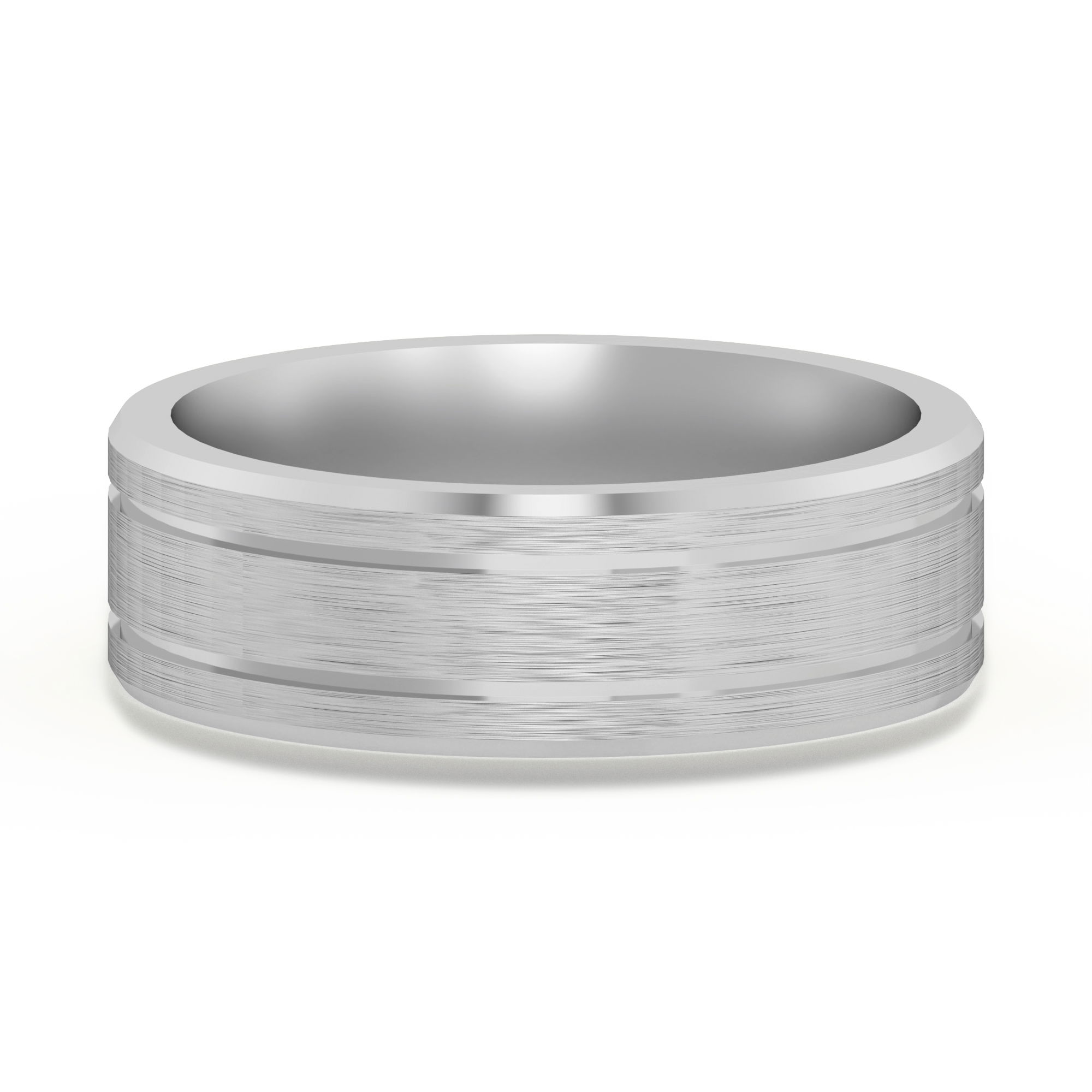 Classic Double Channel Satin Finish Wedding Band 6.00 MM