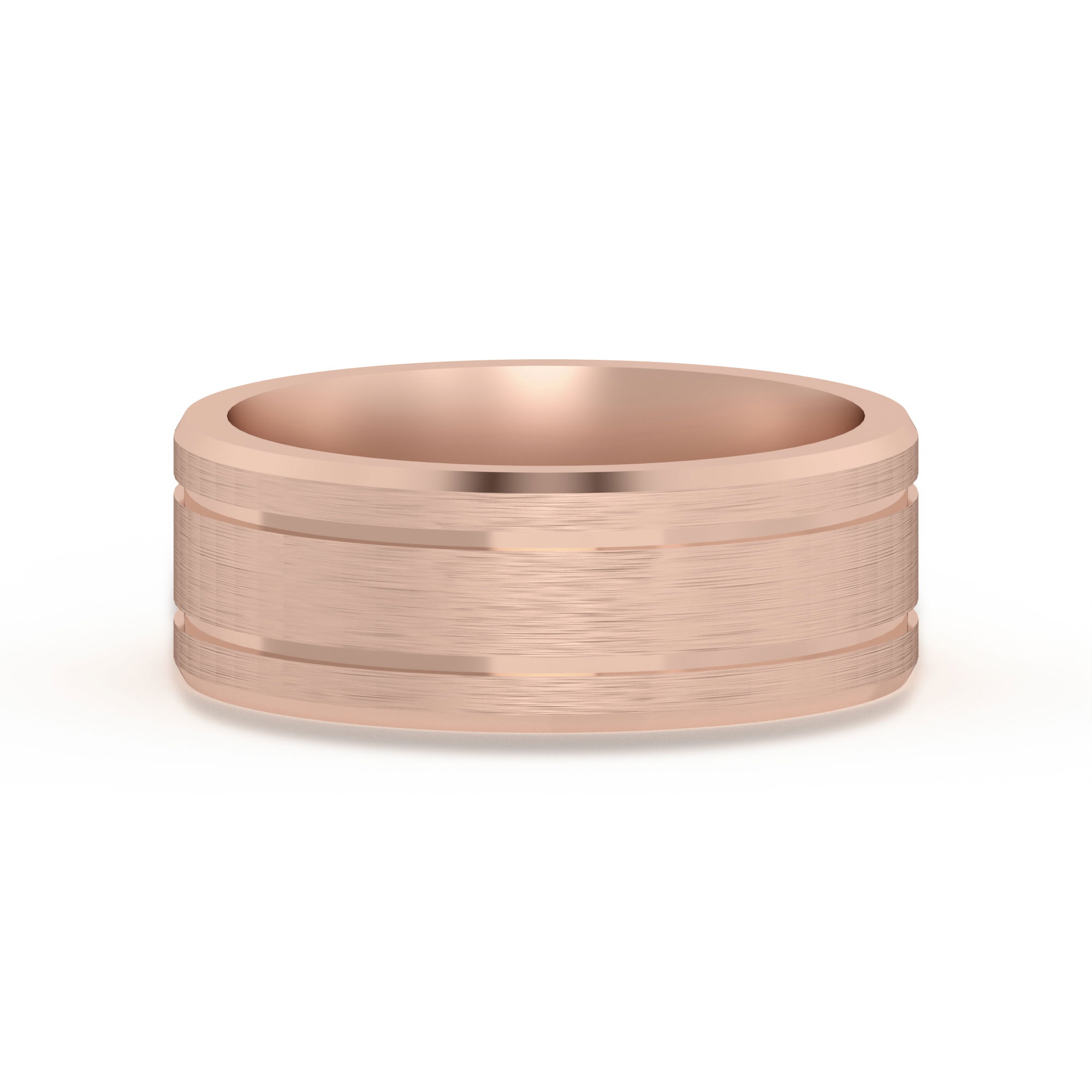 Classic Double Channel Satin Finish Wedding Band 7.00 MM