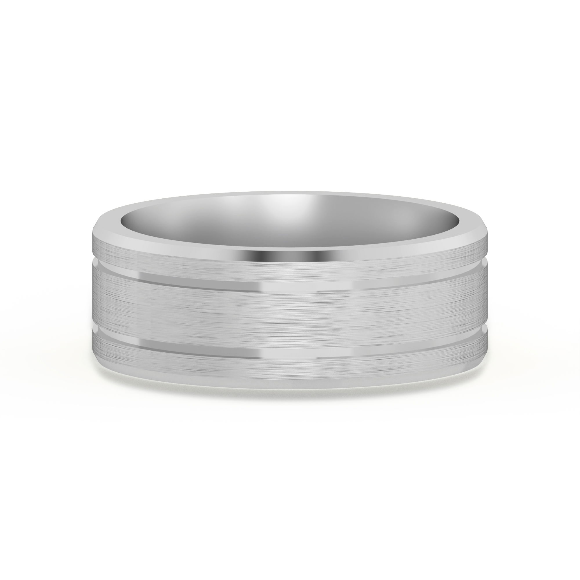Classic Double Channel Satin Finish Wedding Band 7.00 MM