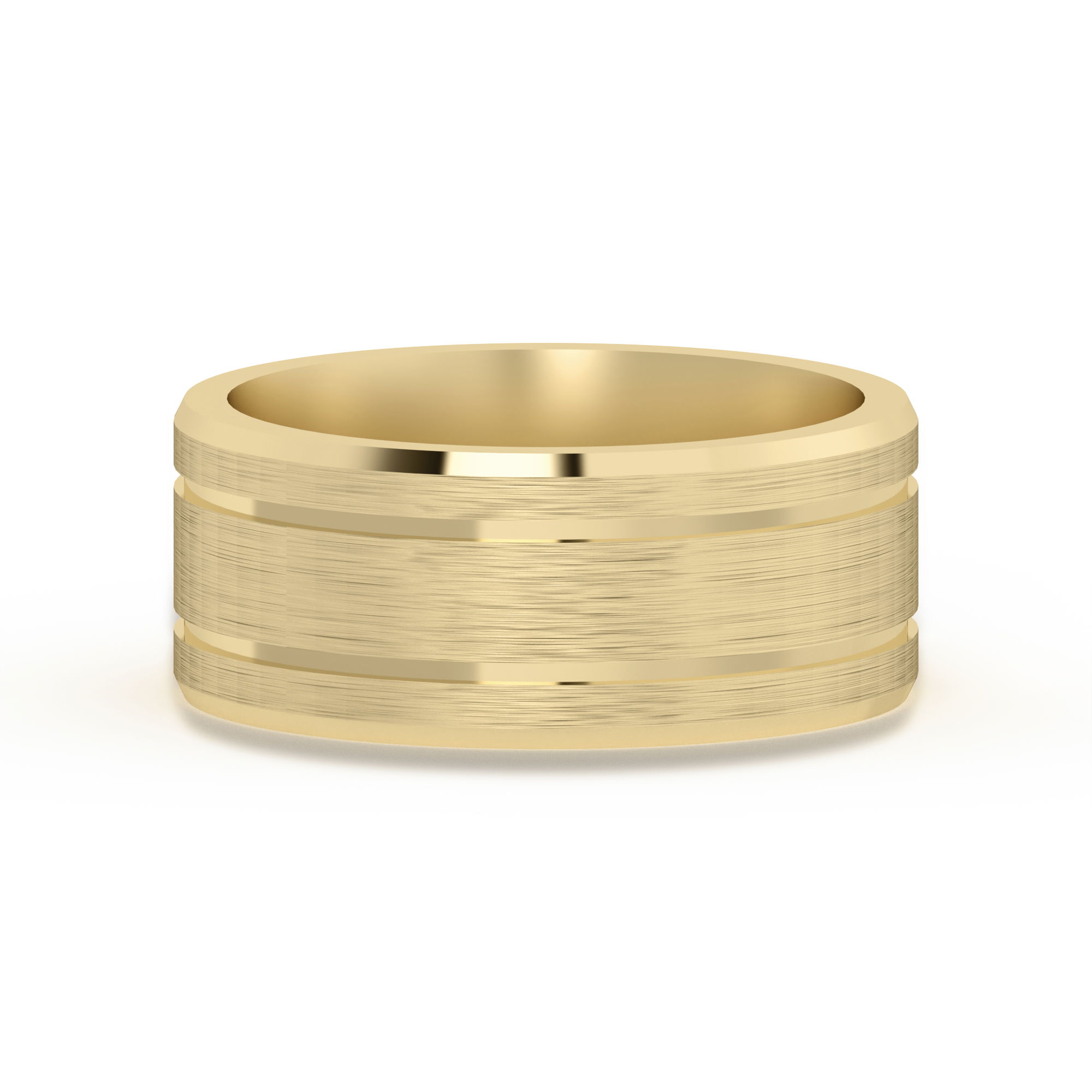 Classic Double Channel Satin Finish Wedding Band 8.00 MM