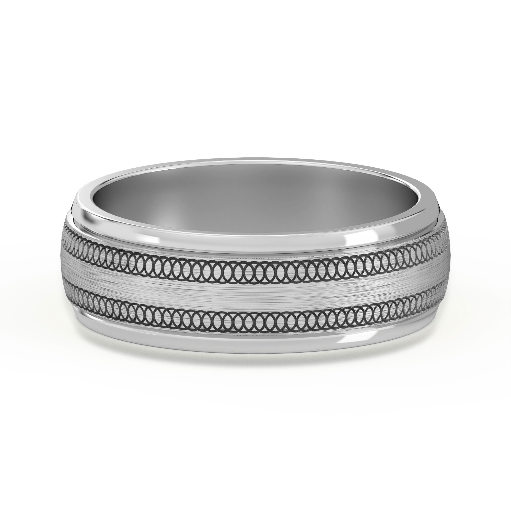 Entwined Circled Flat Channel Wedding Band 6.00 MM