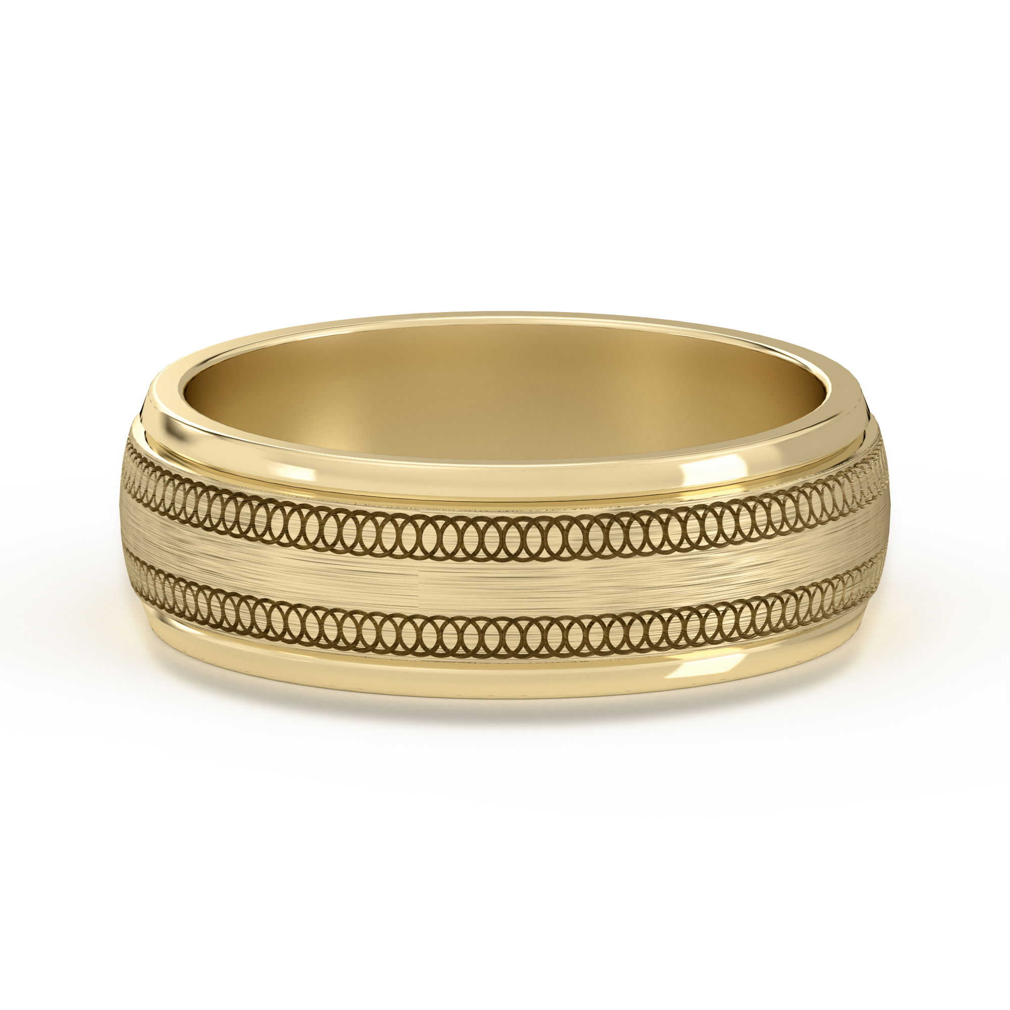 Entwined Circled Flat Channel Wedding Band 6.00 MM