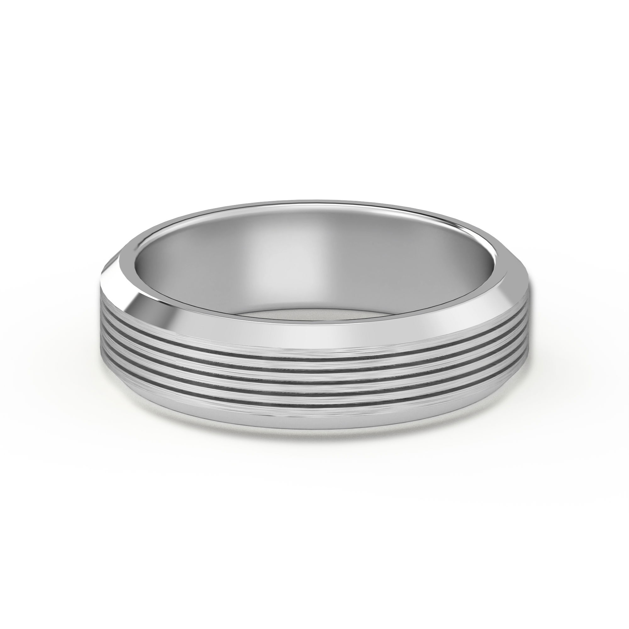 Textured Satin Finish Edge Wedding Band 5.00 MM