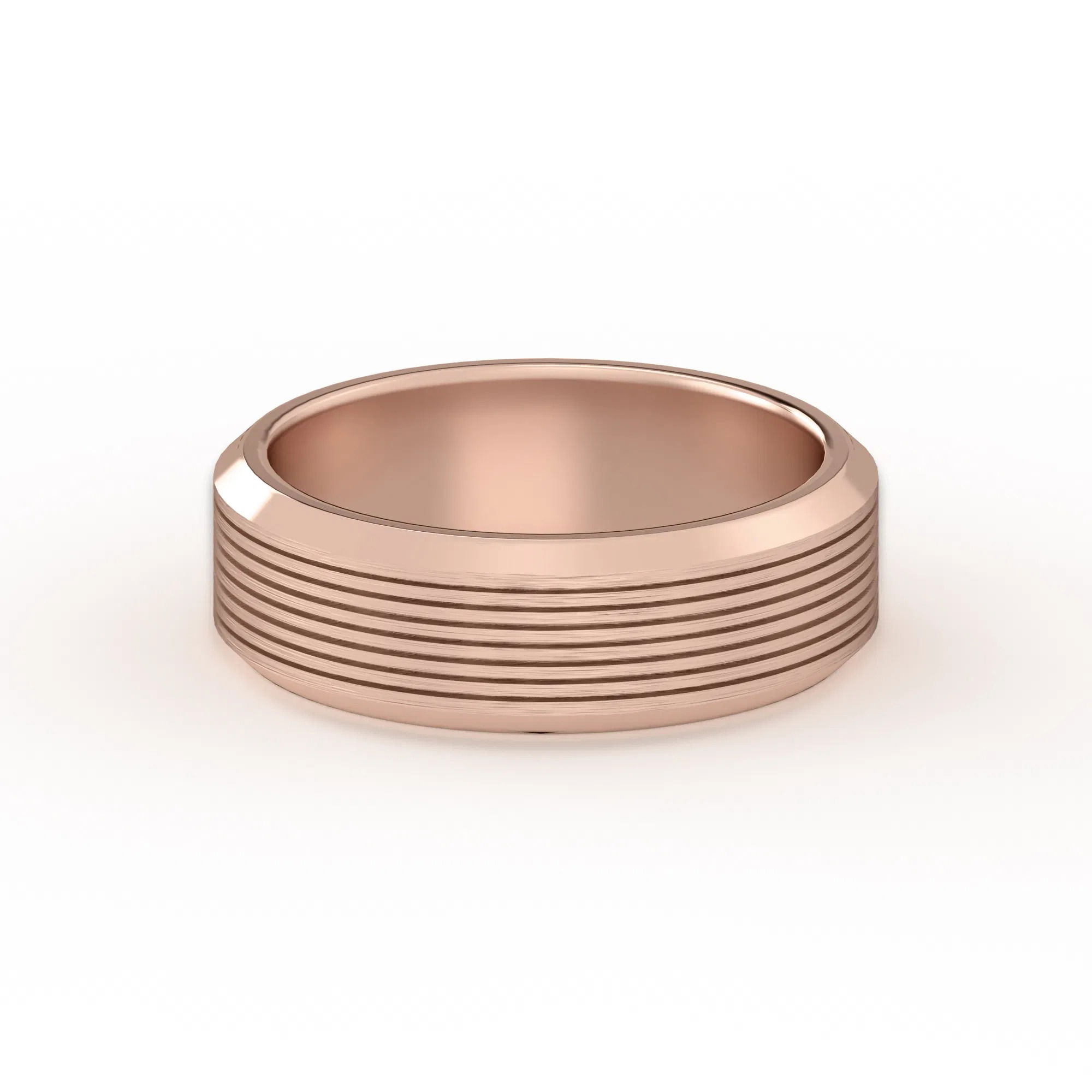 Textured Satin Finish Edge Wedding Band 6.00 MM