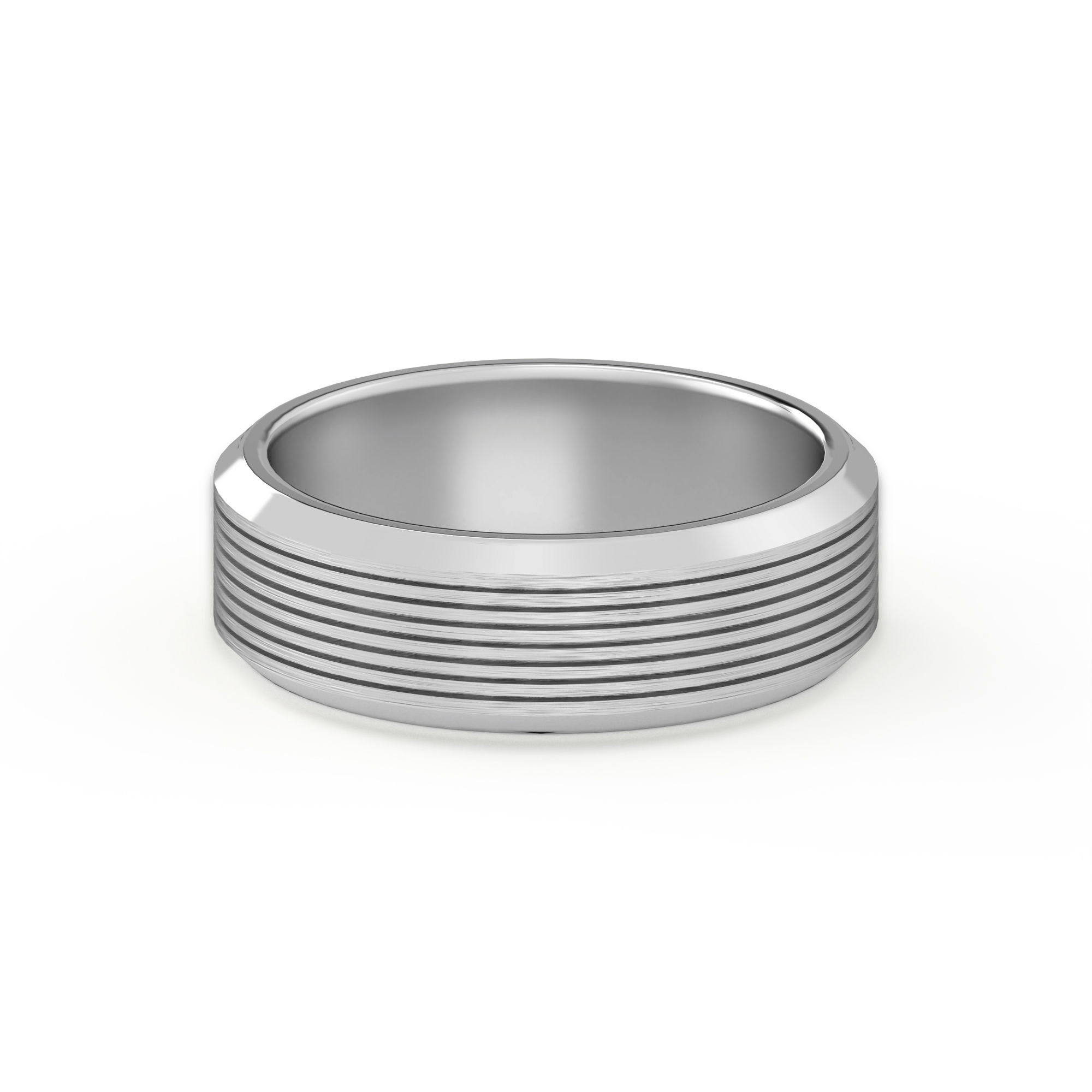 Textured Satin Finish Edge Wedding Band 6.00 MM