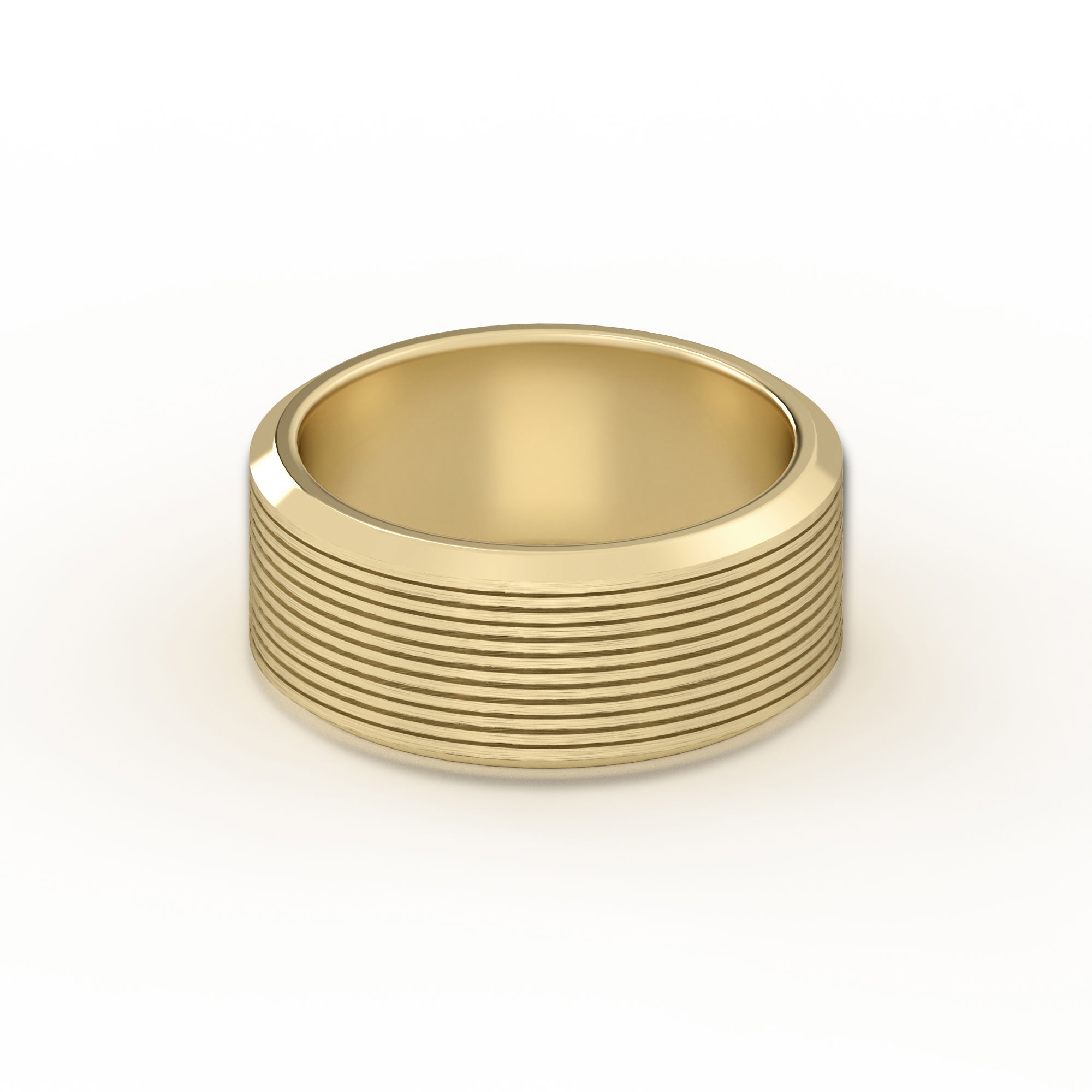 Textured Satin Finish Edge Wedding Band 8.00 MM