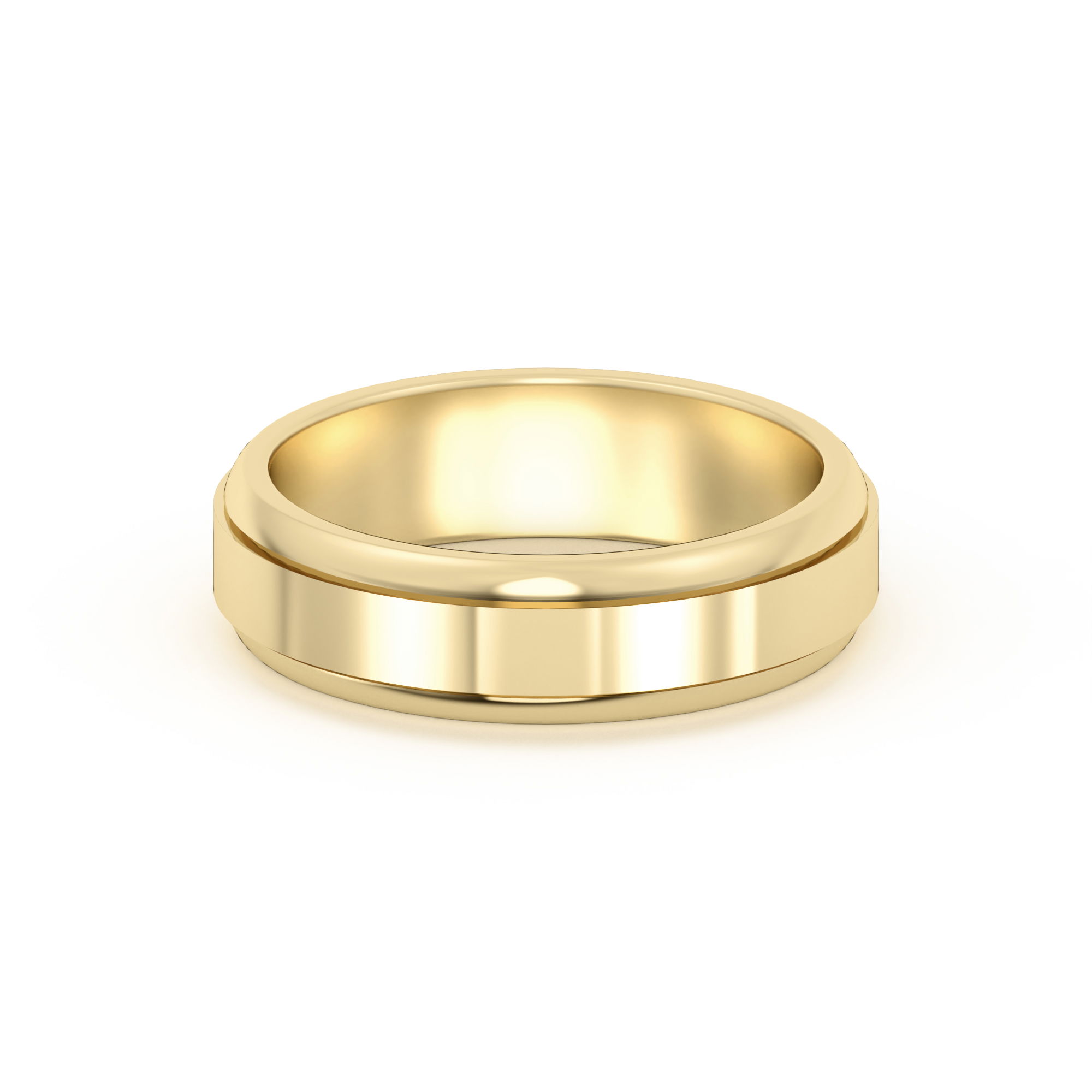 Raised Edge Channel High Polish Wedding Band 5.00 MM