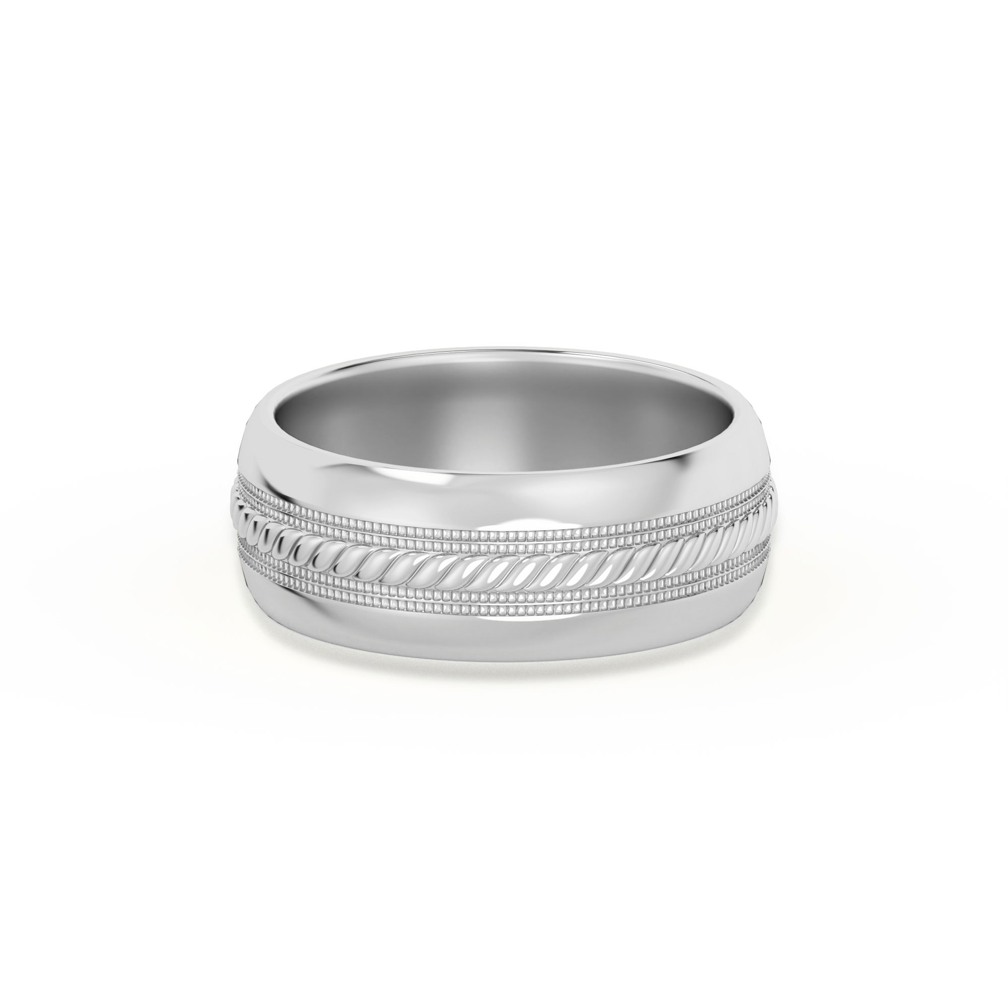 Single Rope Wedding Band 7.00 MM