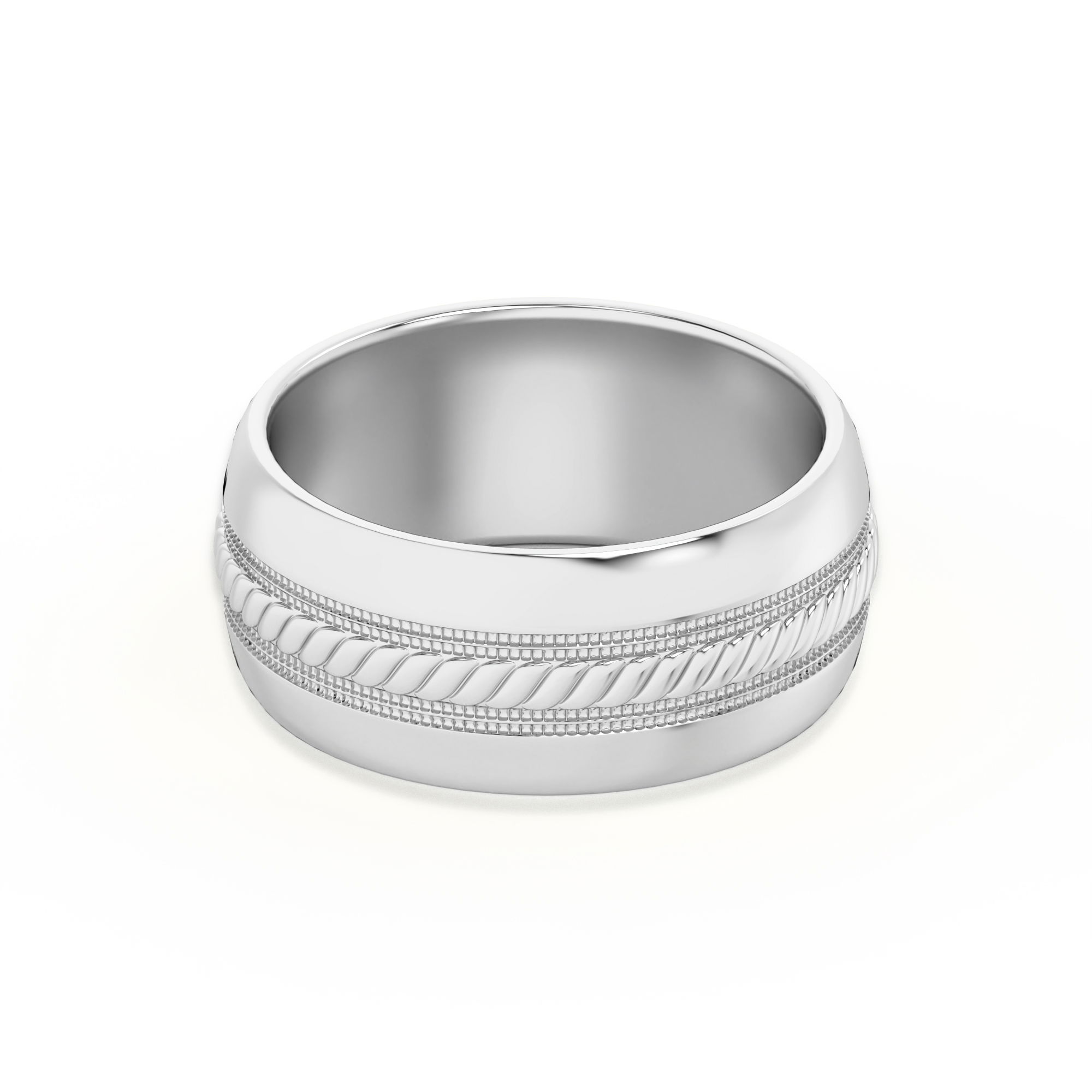 Single Rope Wedding Band 8.00 MM