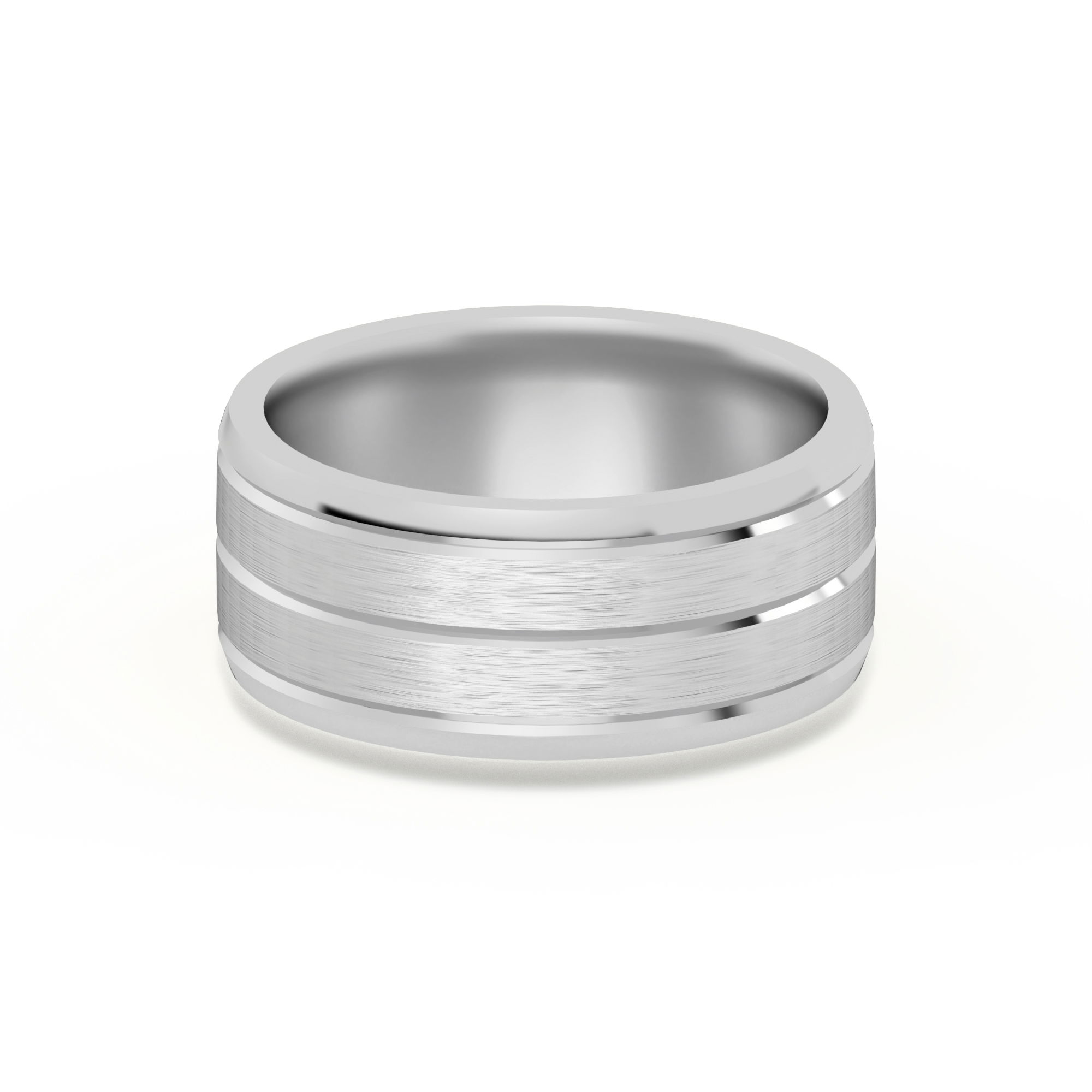 Classic Beveled Comfort Fit With Satin Finish Wedding Band 8.00 MM