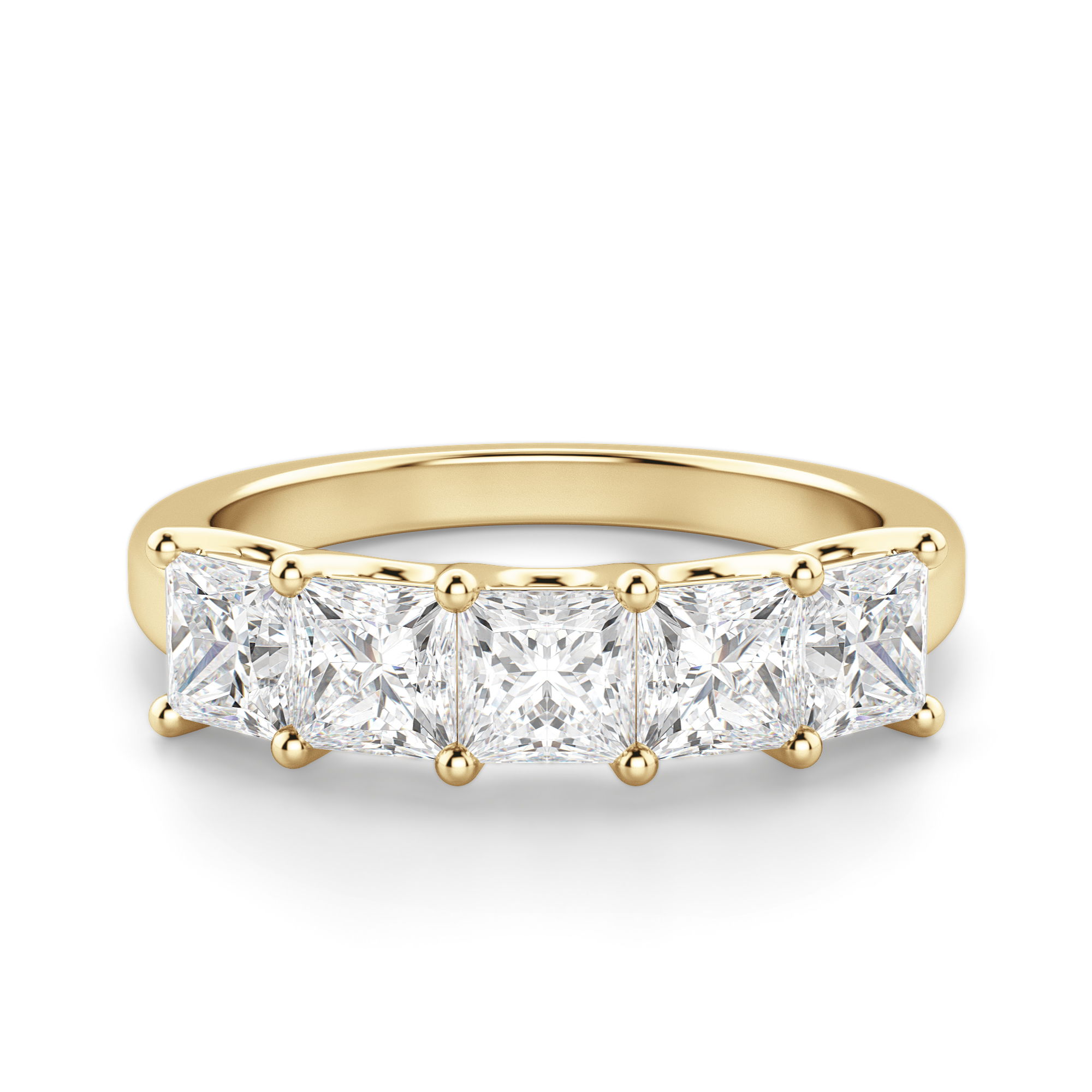 Princess Cut Five Stone Anniversary Band