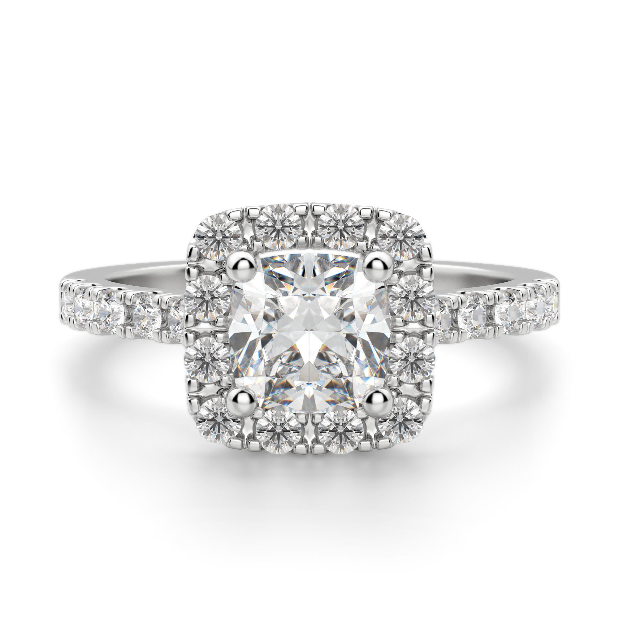 Madrid Accented Cushion Cut Engagement Ring