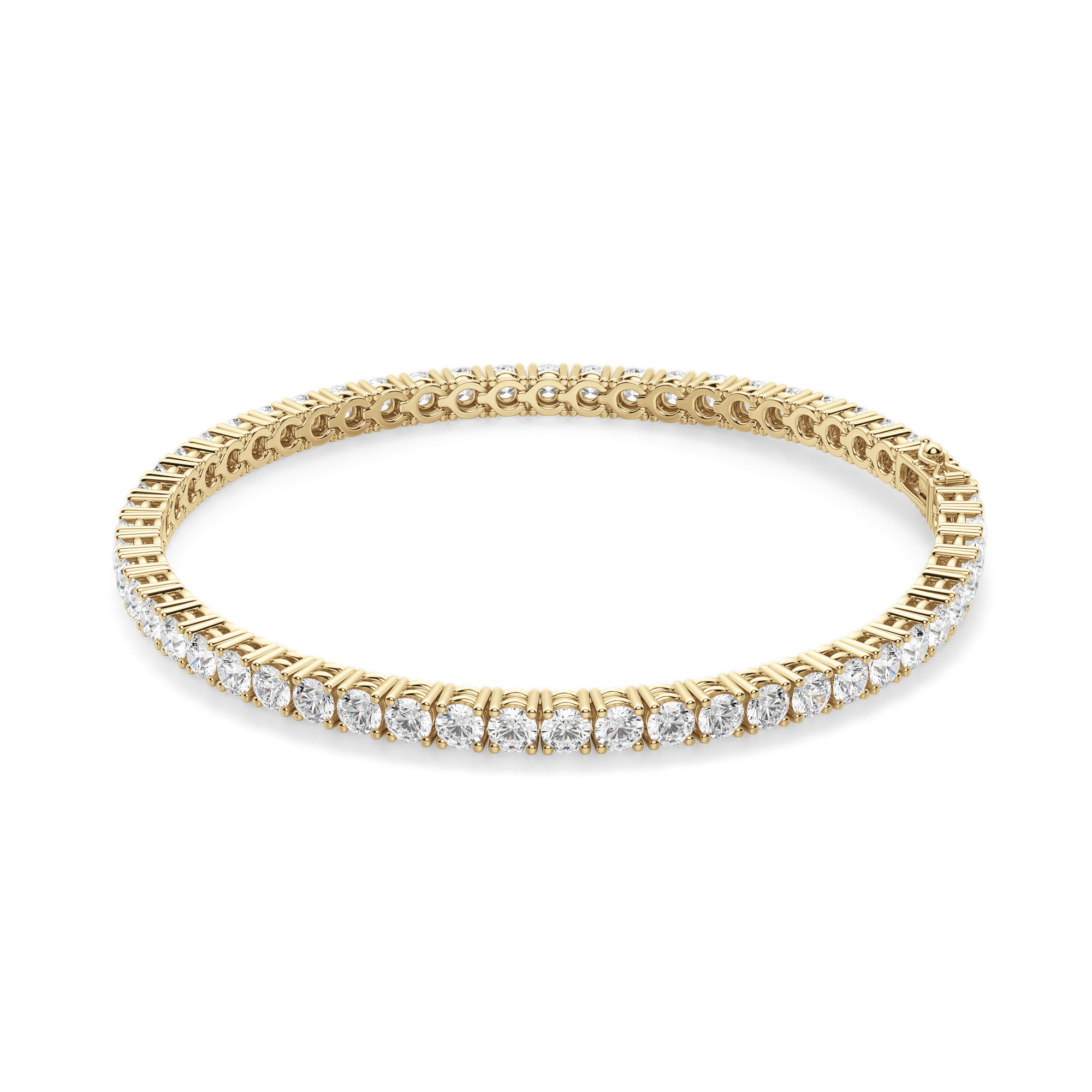 4 Prong Round Cut Tennis Bracelet