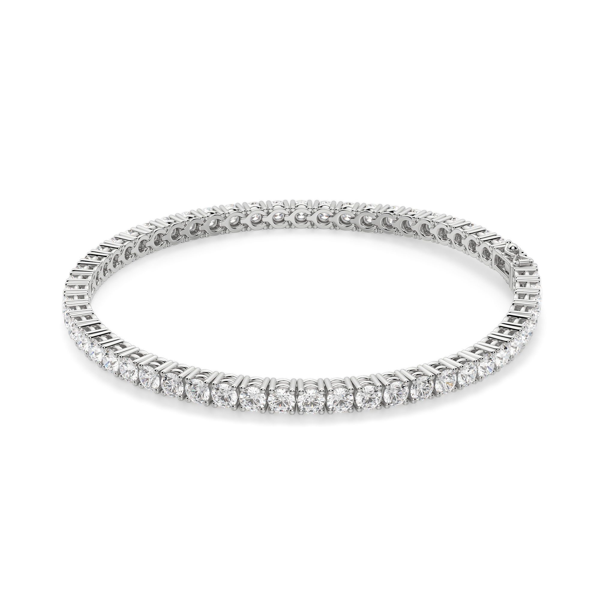 4 Prong Round Cut Tennis Bracelet