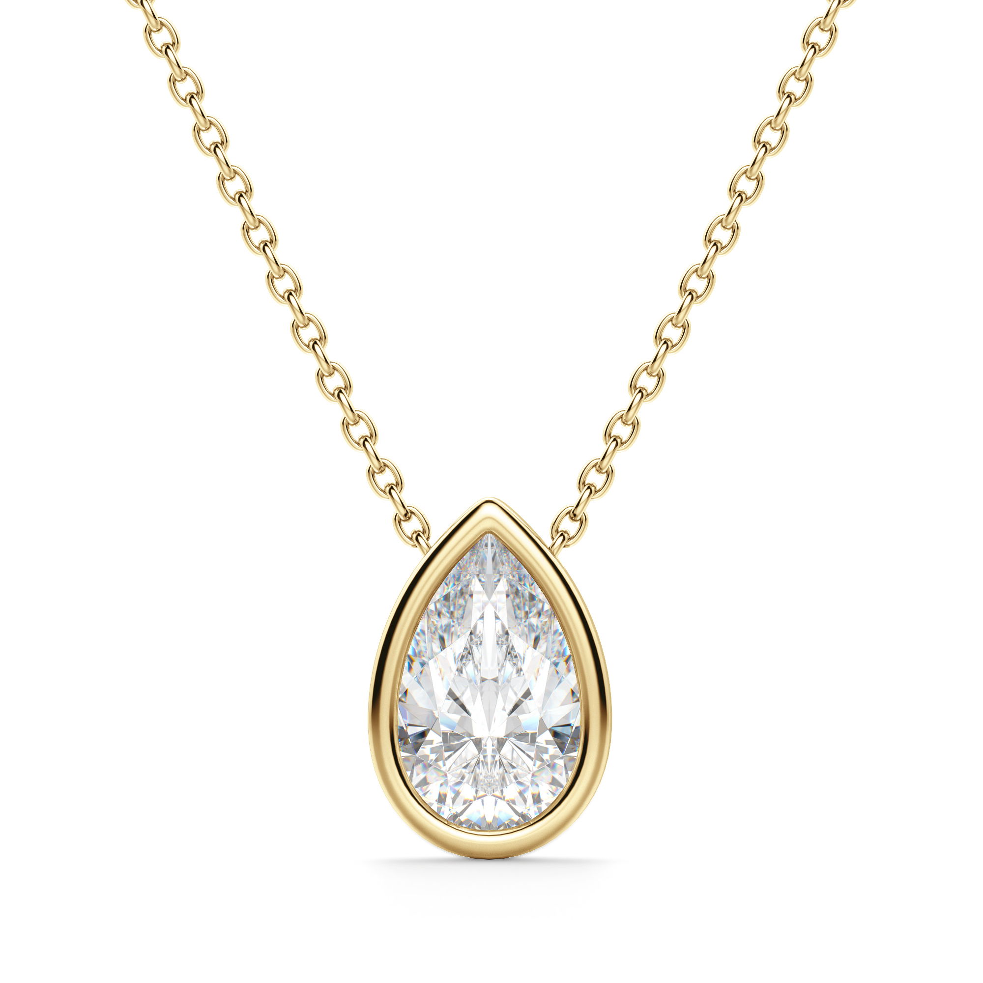 Bezel Set Pear Cut Pendant