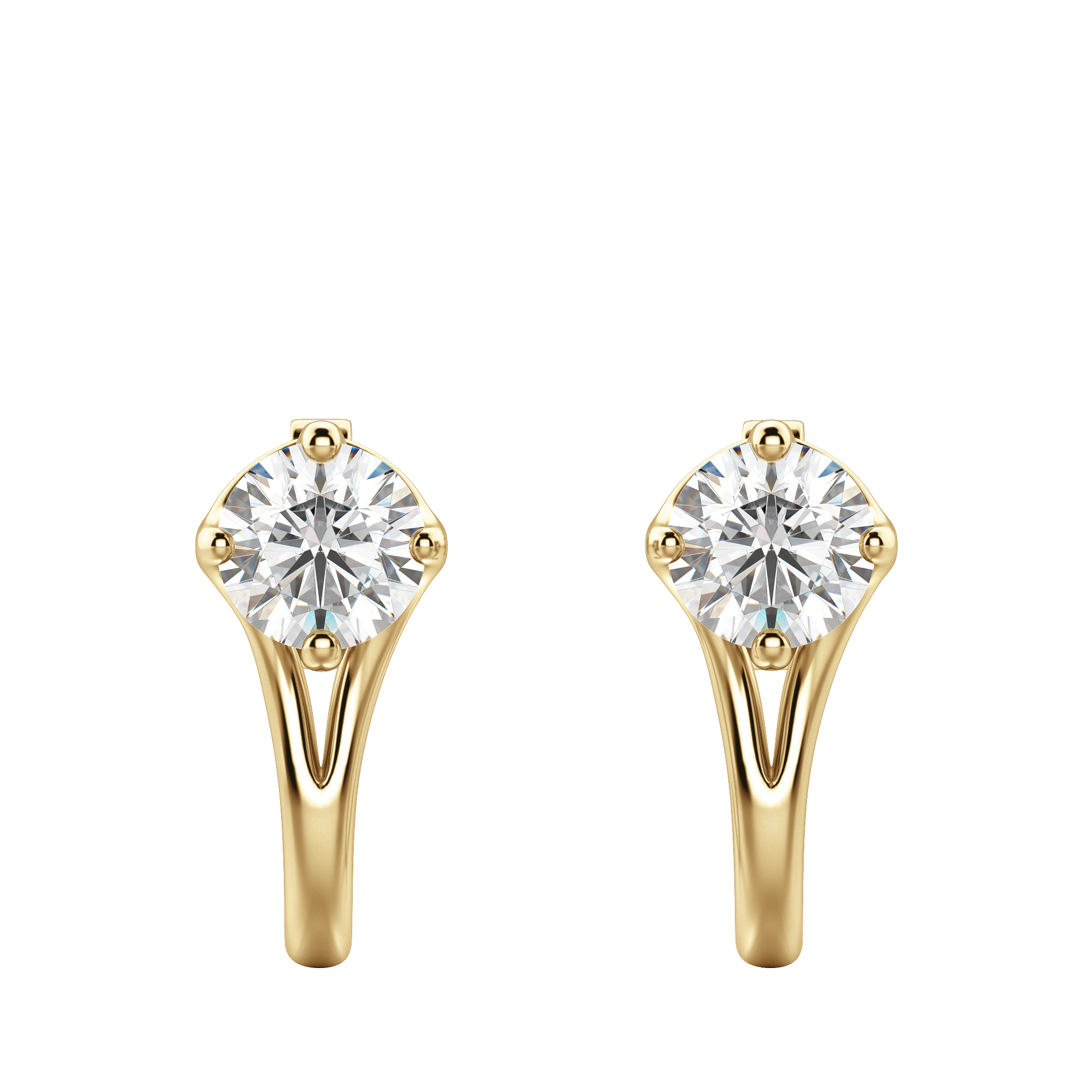 Solitaire Half Hoop Earrings