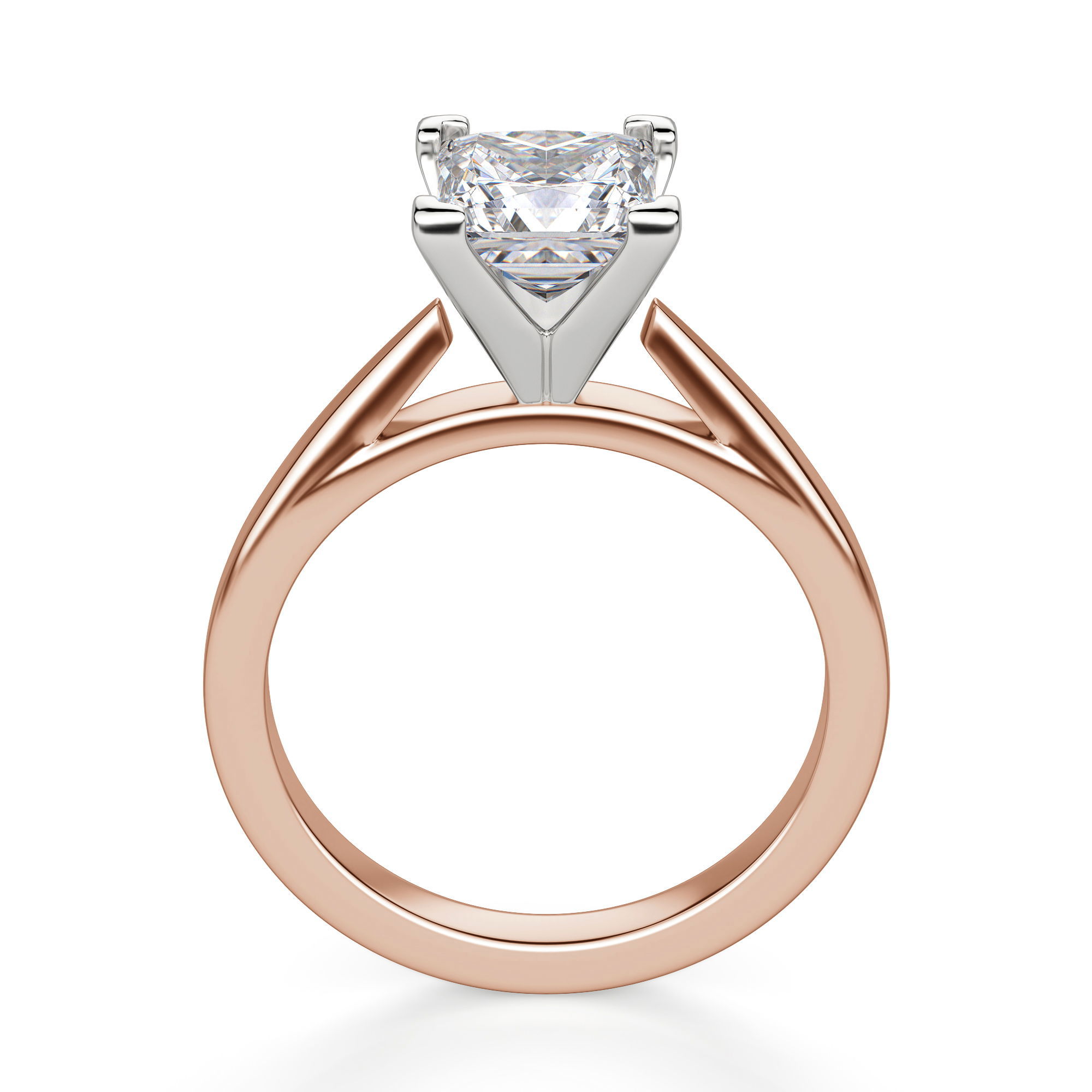 Cathedral Princess Cut Engagement Ring