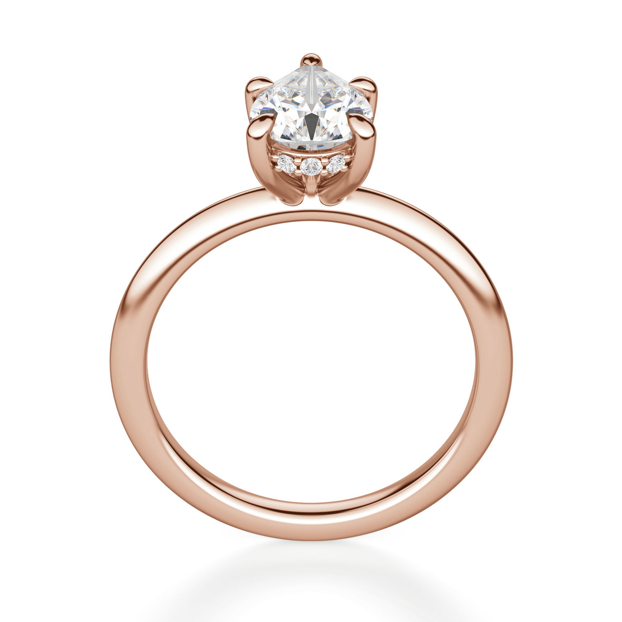 Hidden Halo Classic Pear Cut Engagement Ring