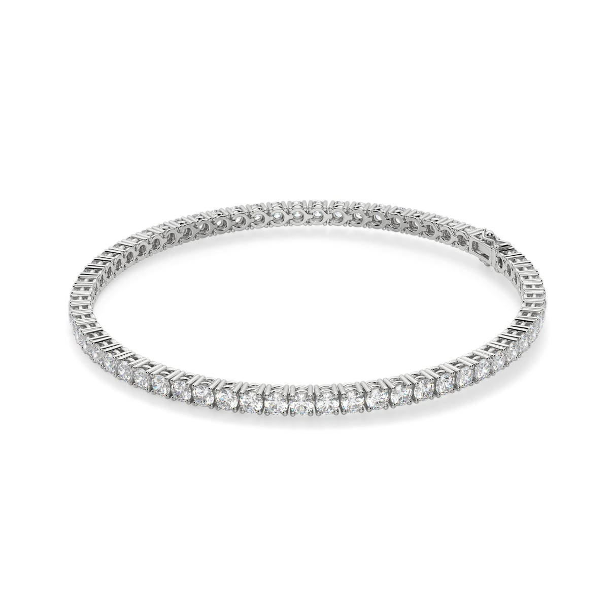 4 Prong Round Cut Tennis Bracelet