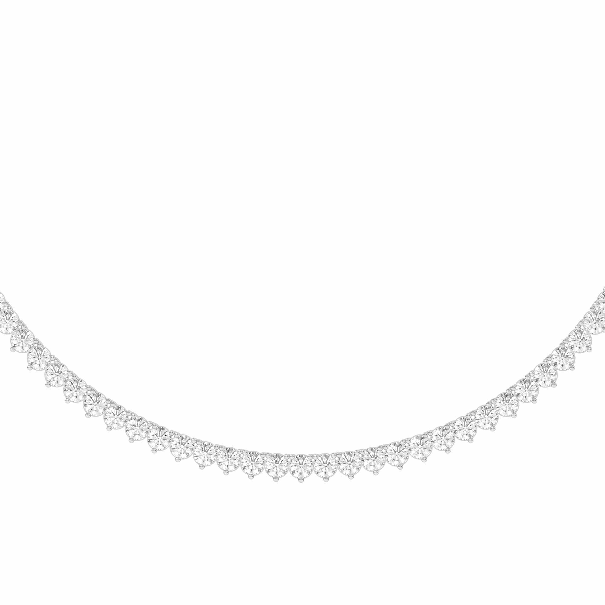 3 Prong Round Cut Tennis Necklace 24.00 tcw