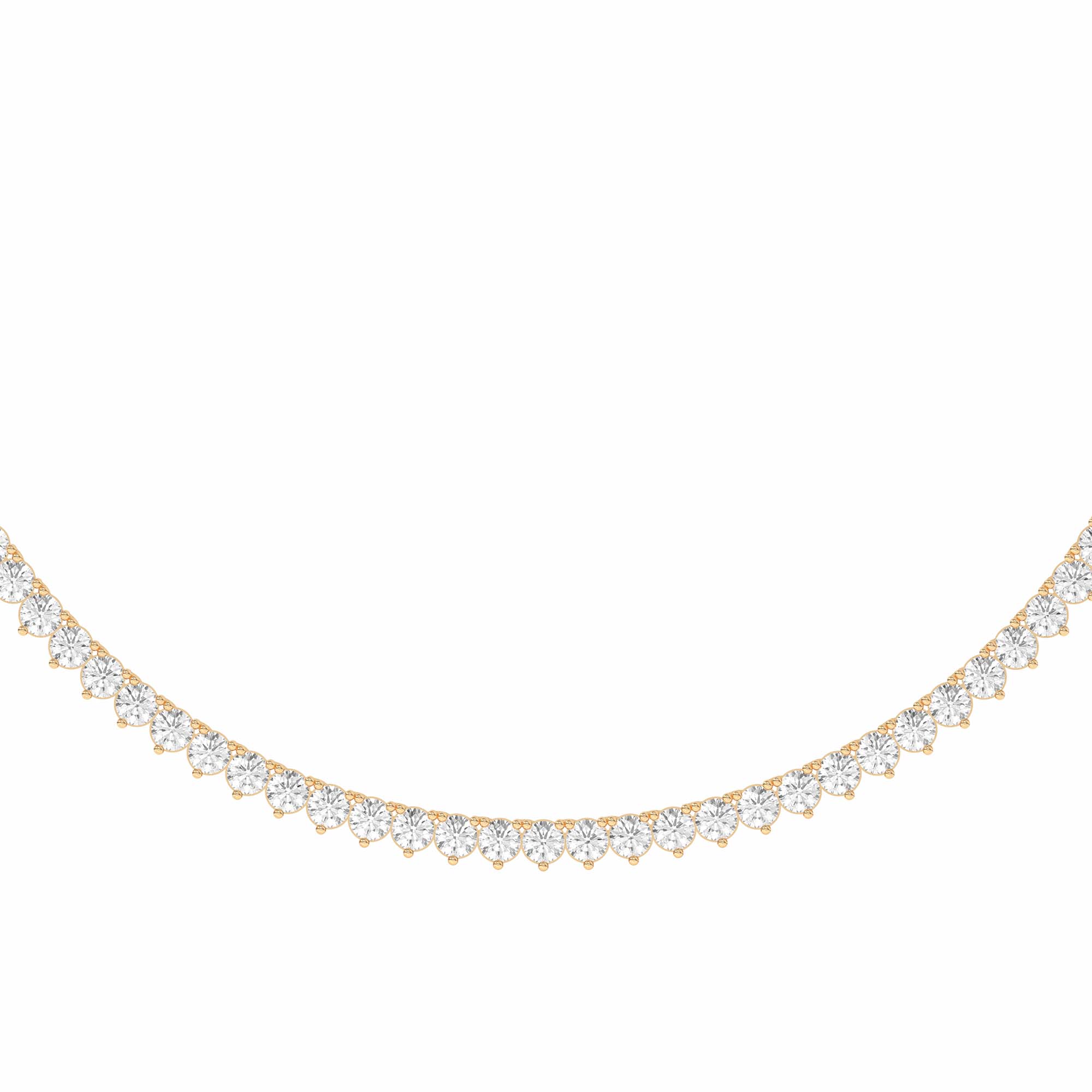 3 Prong Round Cut Tennis Necklace 24.00 tcw