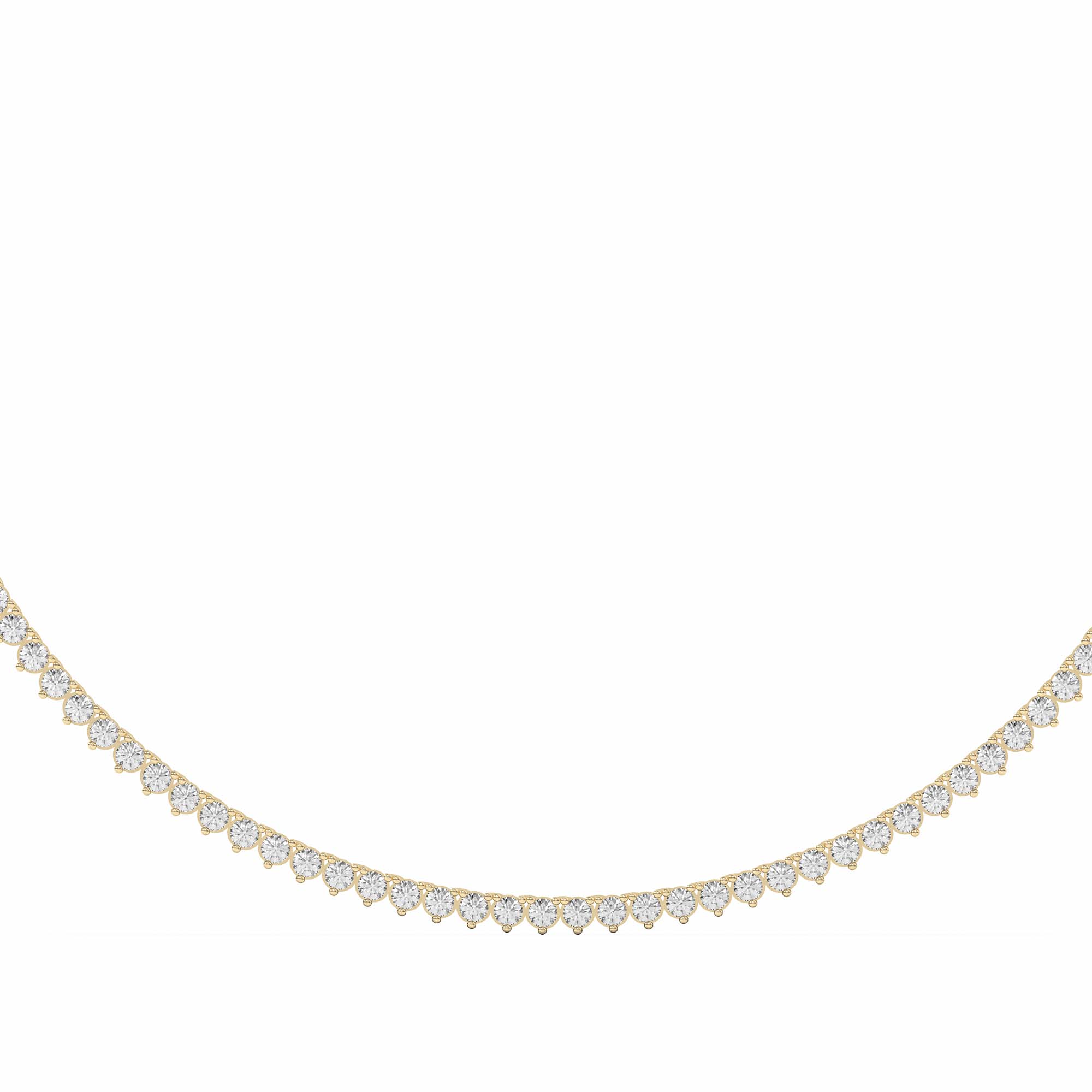 3 Prong Round Cut Tennis Necklace 13.00 tcw