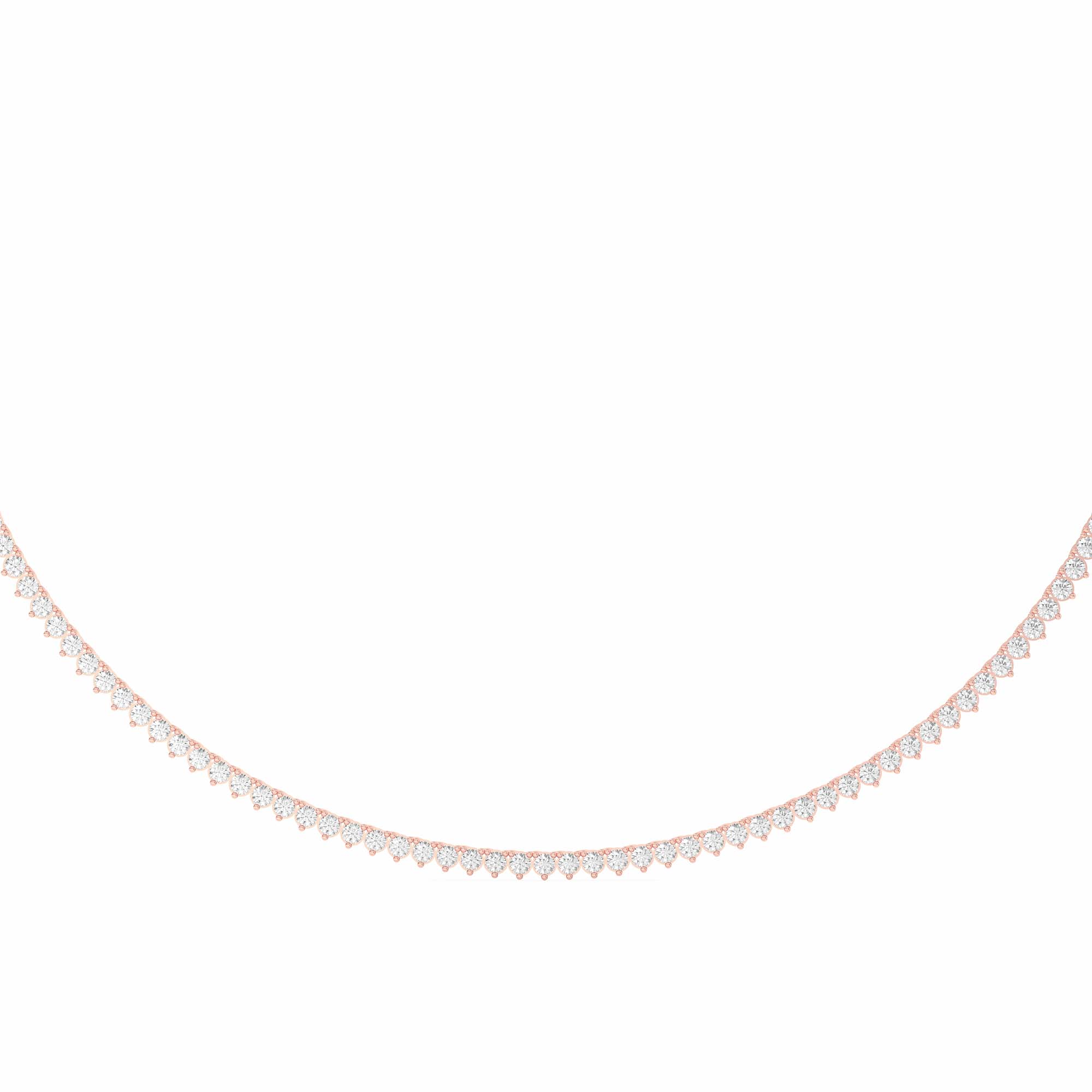 3 Prong Round Cut Tennis Necklace 7.00 tcw