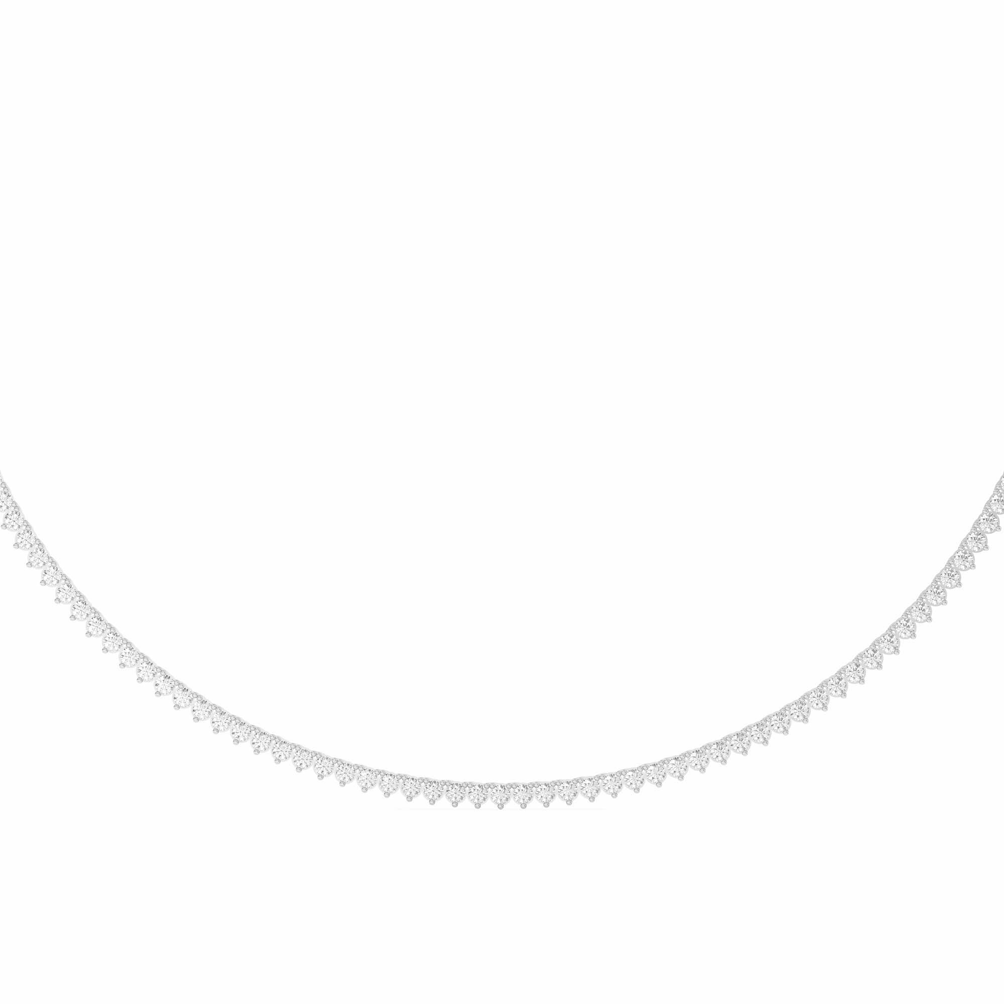 3 Prong Round Cut Tennis Necklace 7.00 tcw