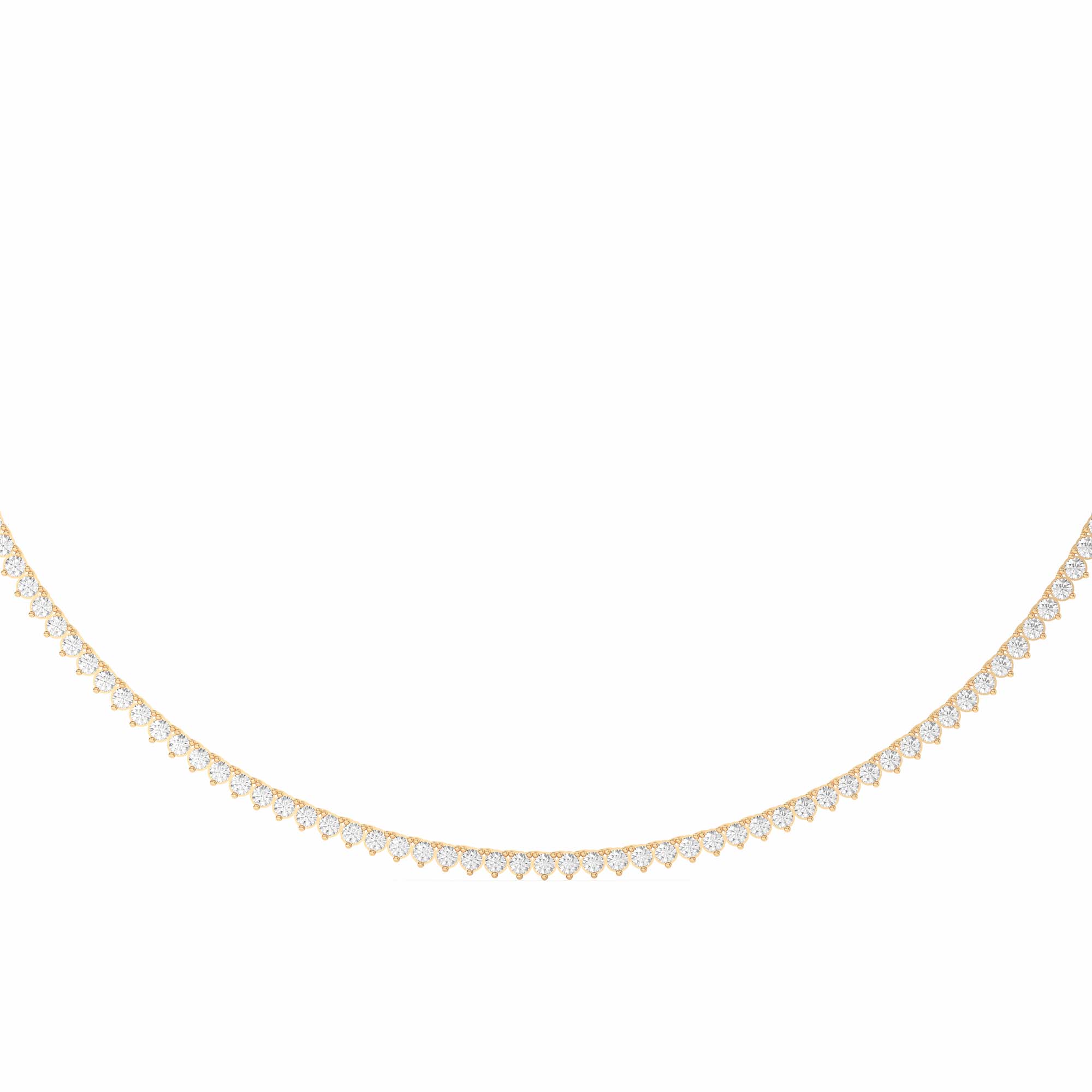 3 Prong Round Cut Tennis Necklace 7.00 tcw