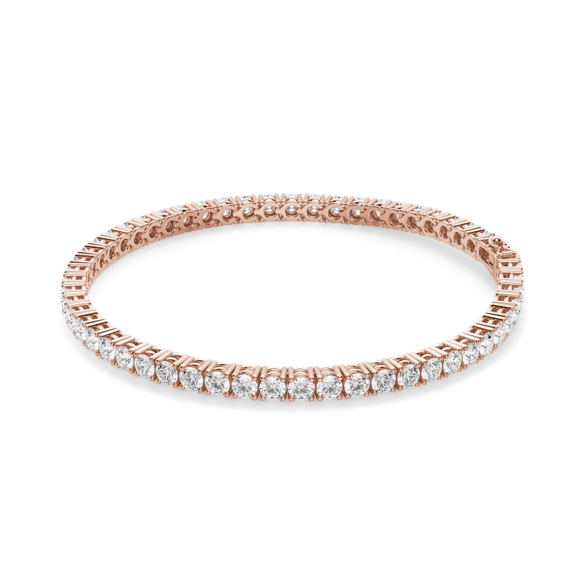 4 Prong Round Cut Tennis Bracelet