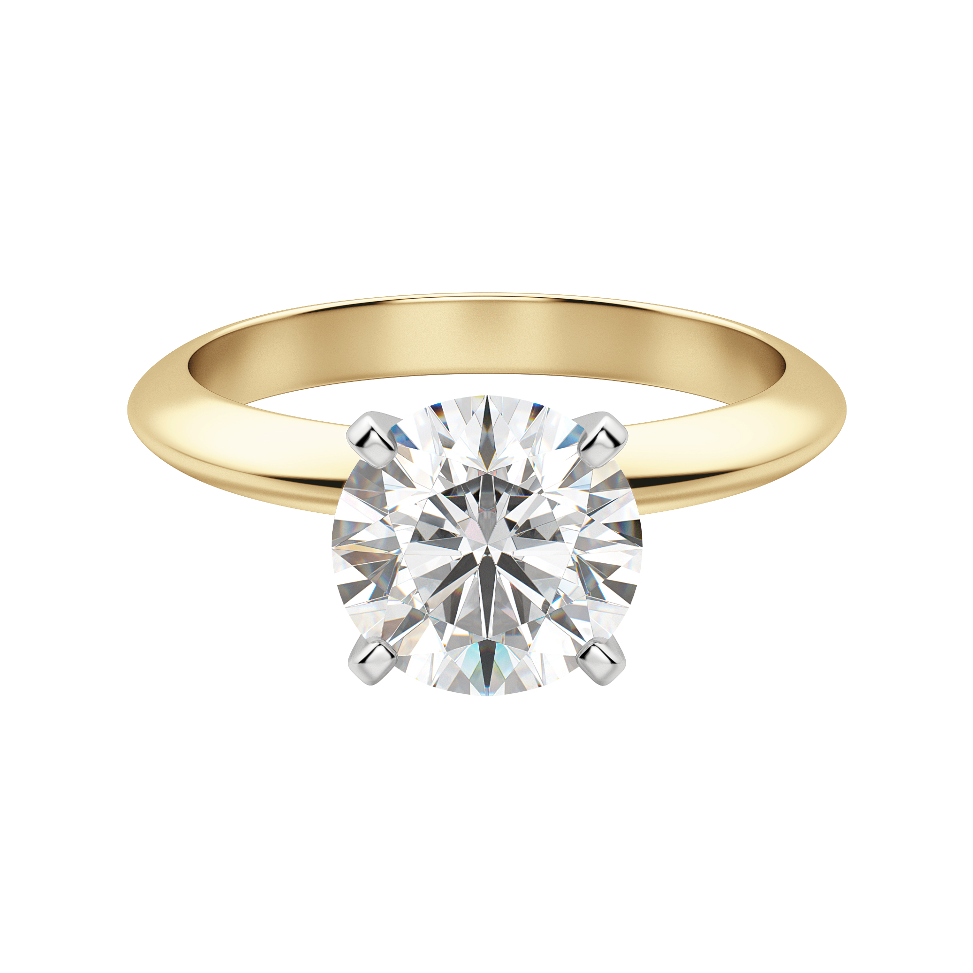 Knife-Edge Classic Round Cut Engagement Ring