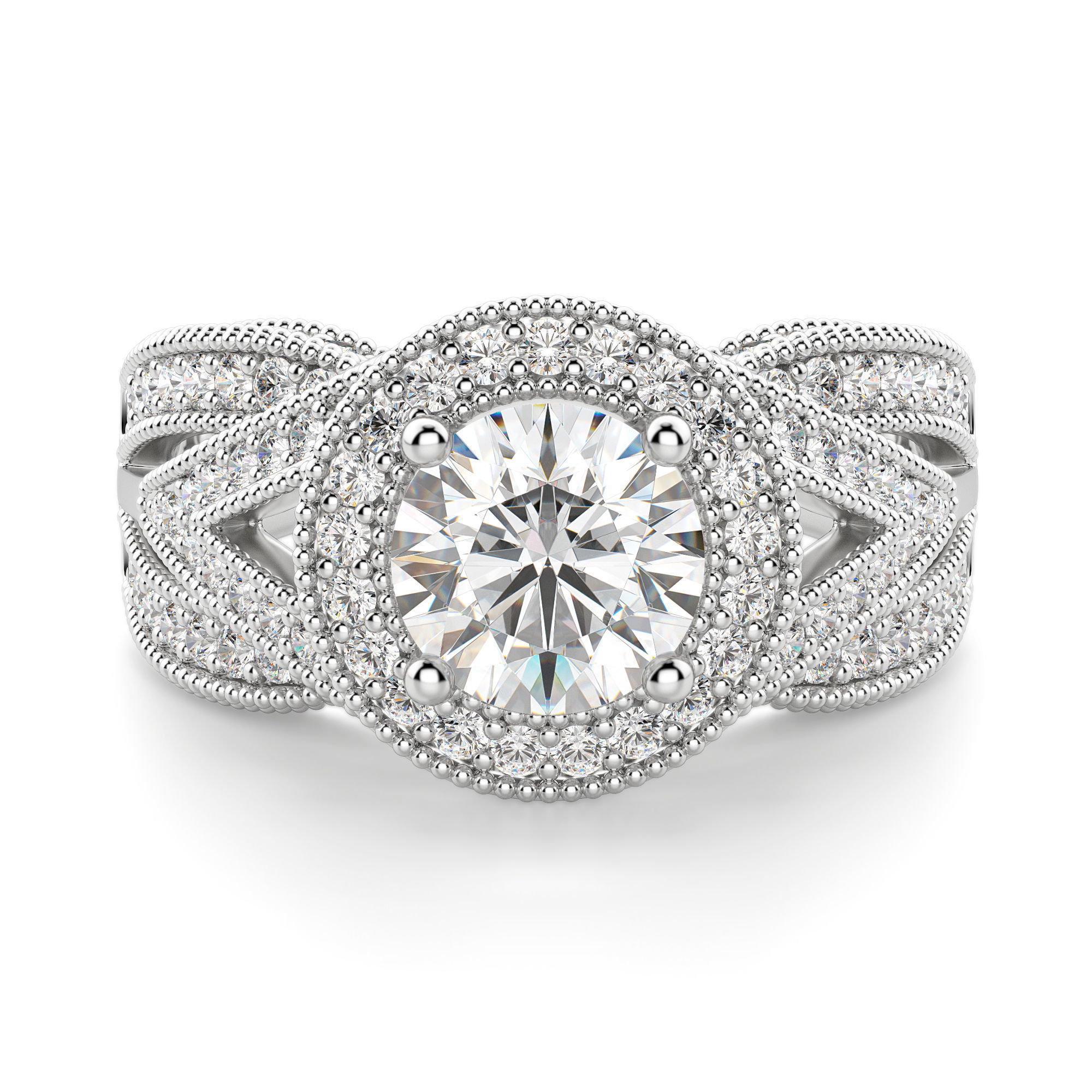 Briar Rose Round Cut 1.00 ct Center Engagement Ring