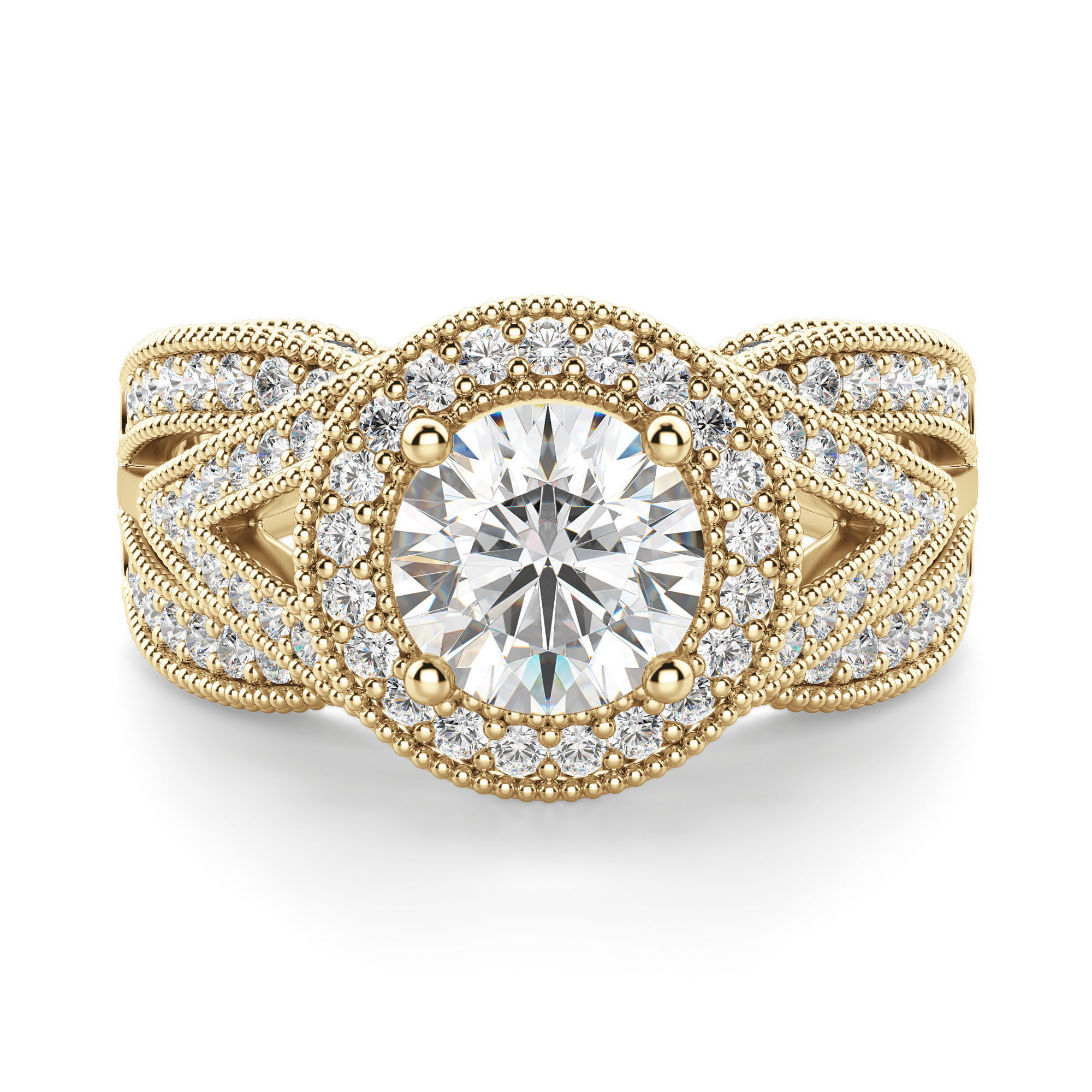 Briar Rose Round Cut 1.00 ct Center Engagement Ring