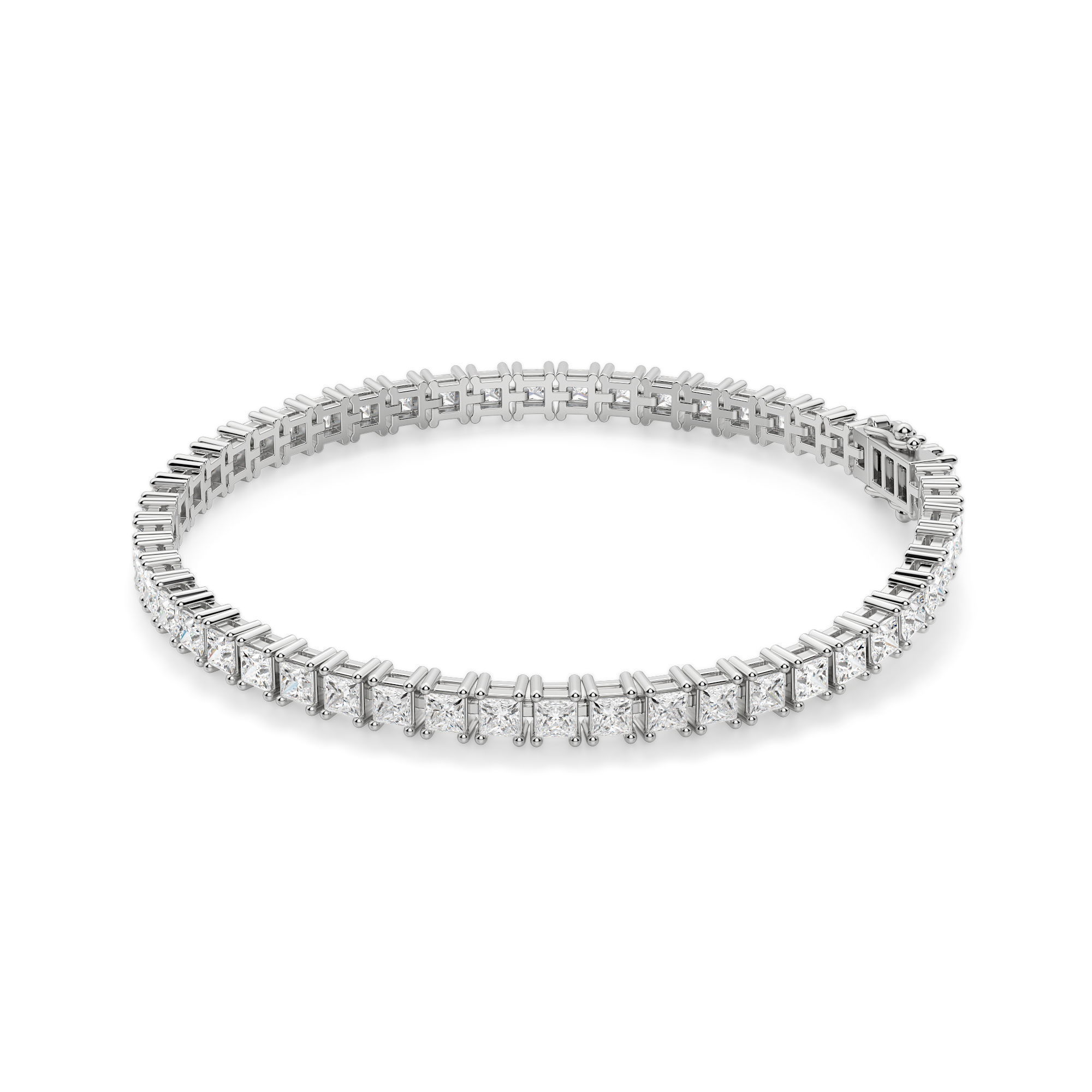 4 Prong Princess Cut Tennis Bracelet