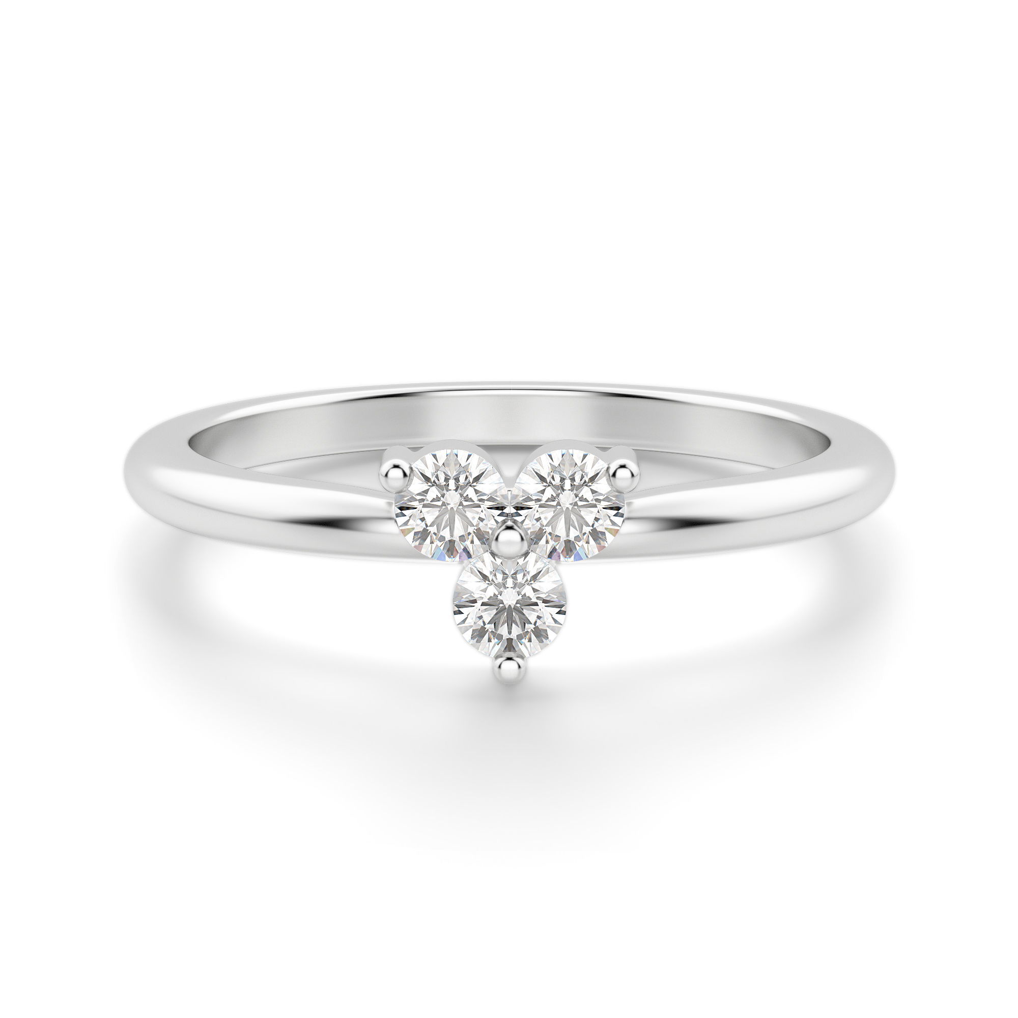 Three Stone Cluster Ring