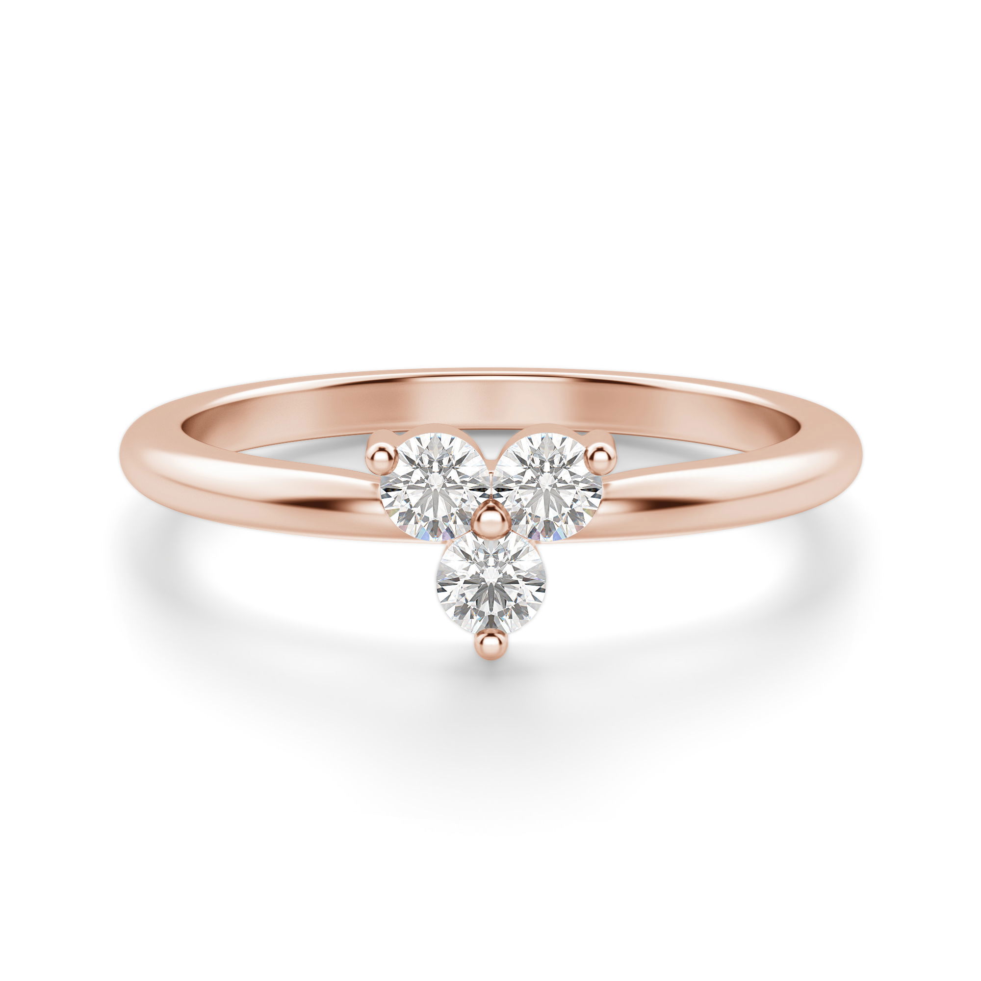 Three Stone Cluster Ring