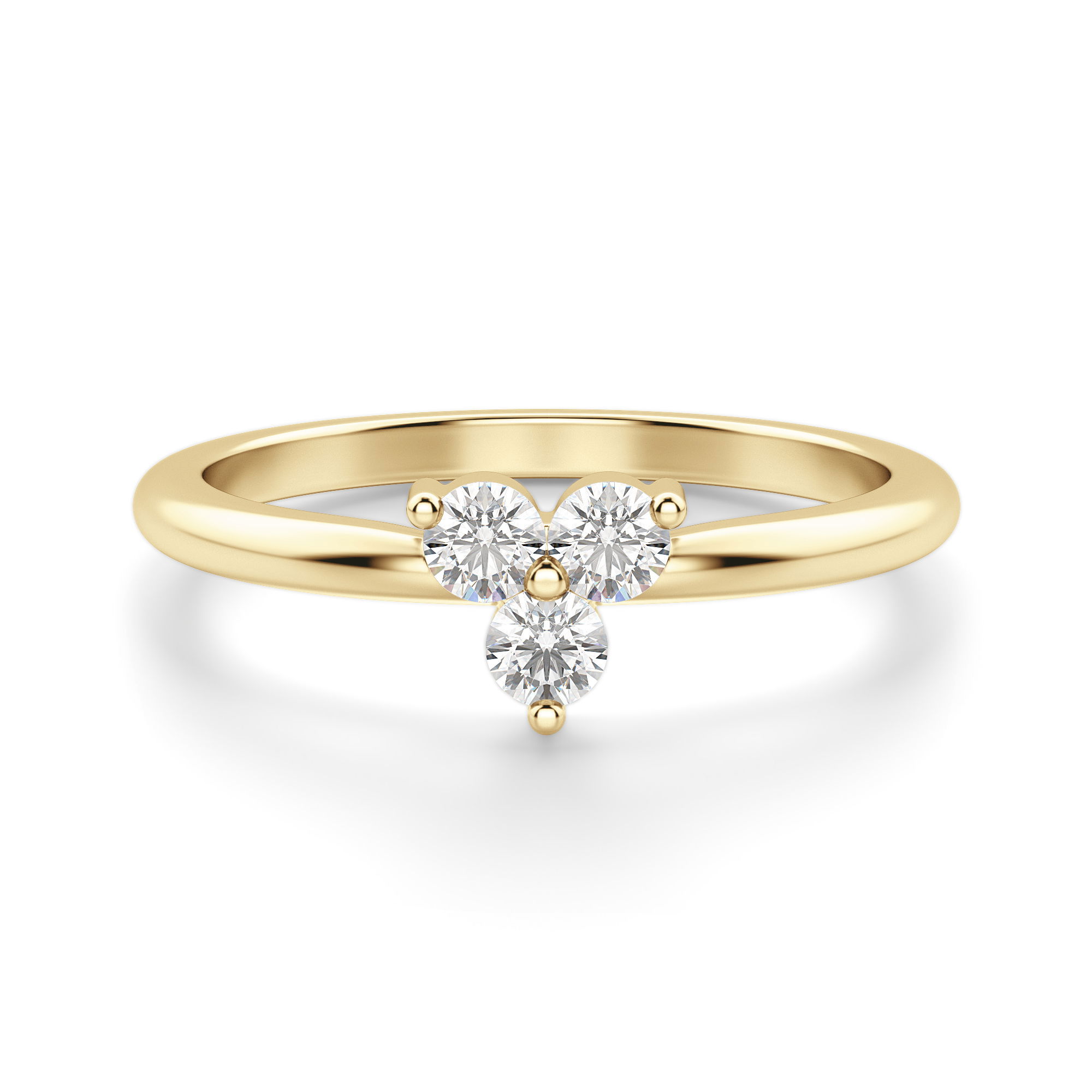 Three Stone Cluster Ring