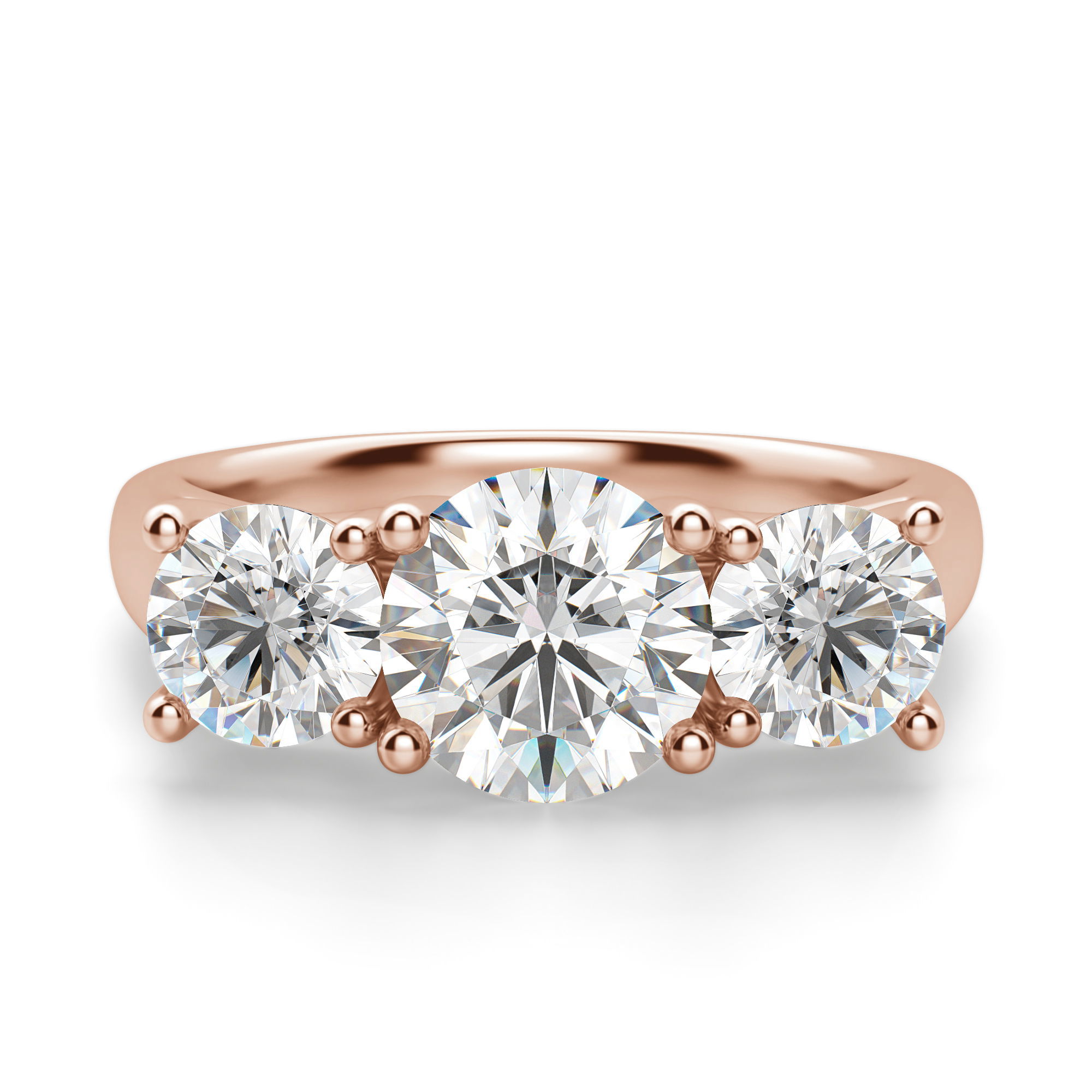 Open Arms Round Cut Engagement Ring