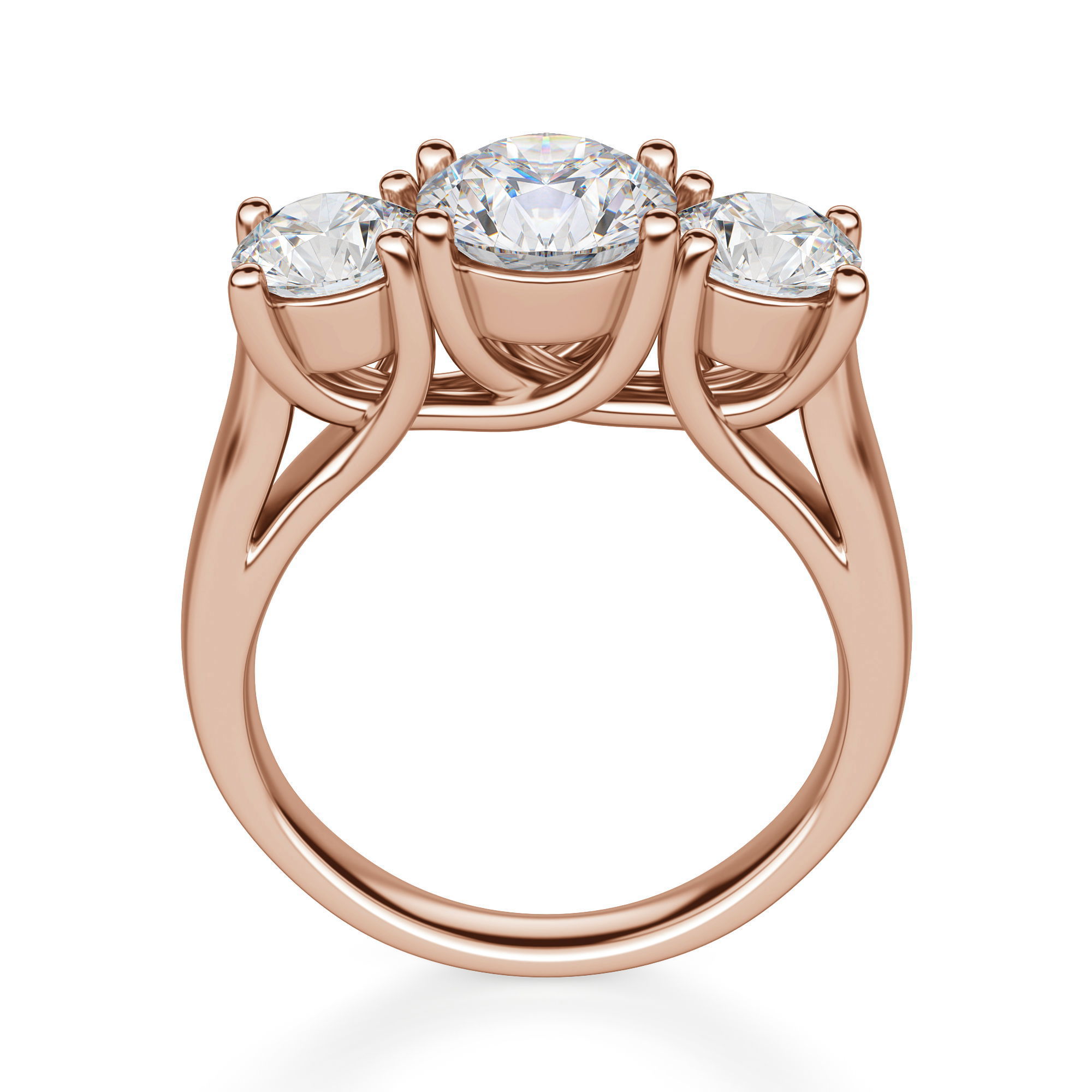 Open Arms Round Cut Engagement Ring