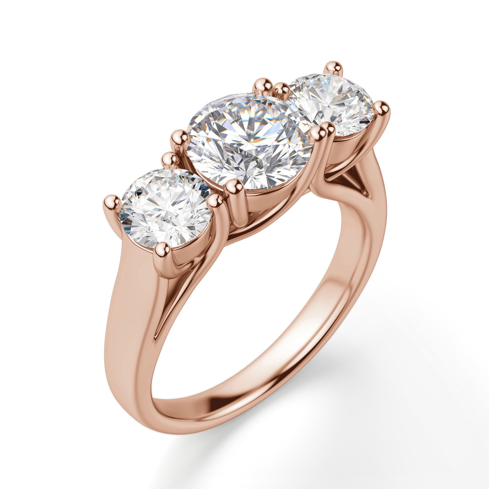 Open Arms Round Cut Engagement Ring