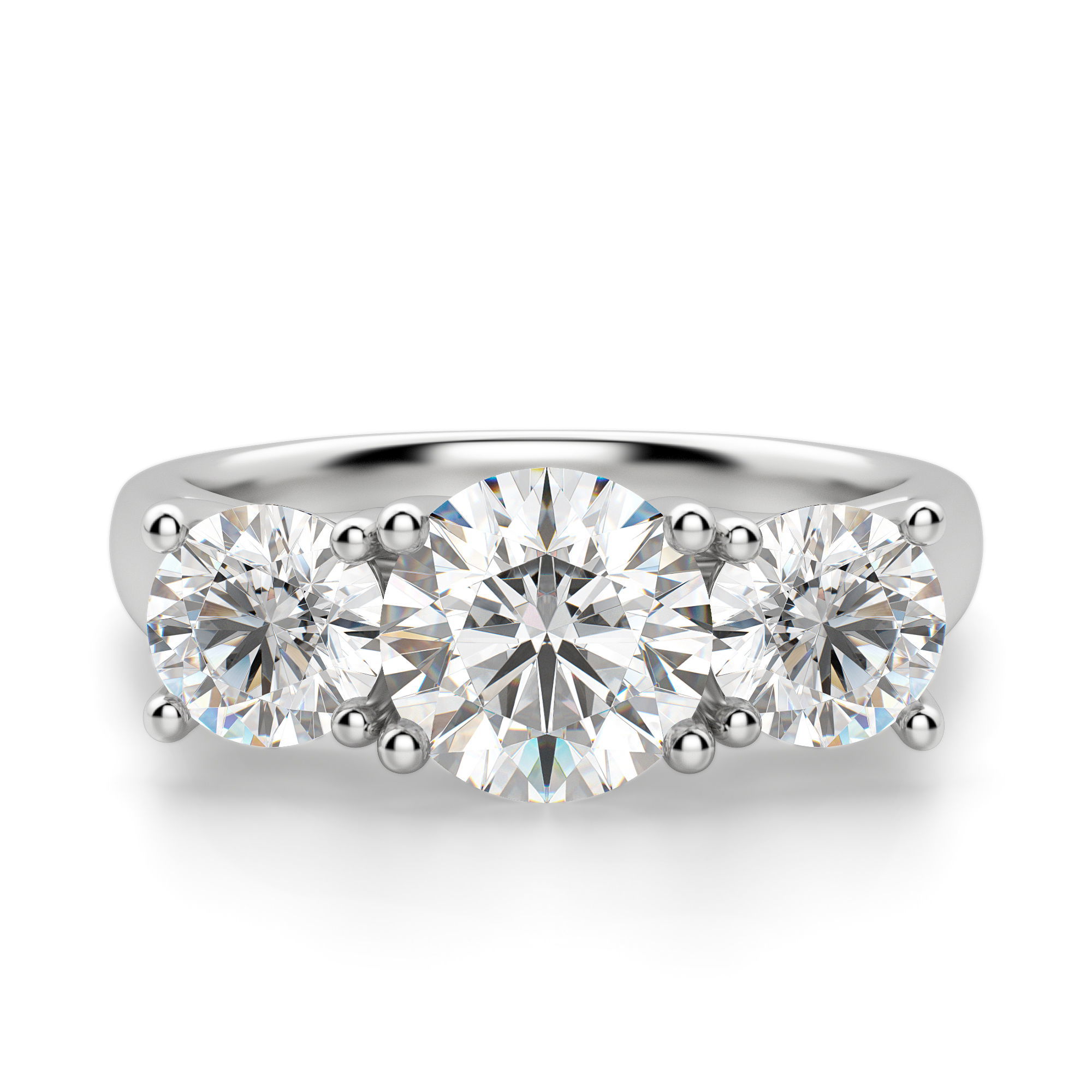 Open Arms Round Cut Engagement Ring