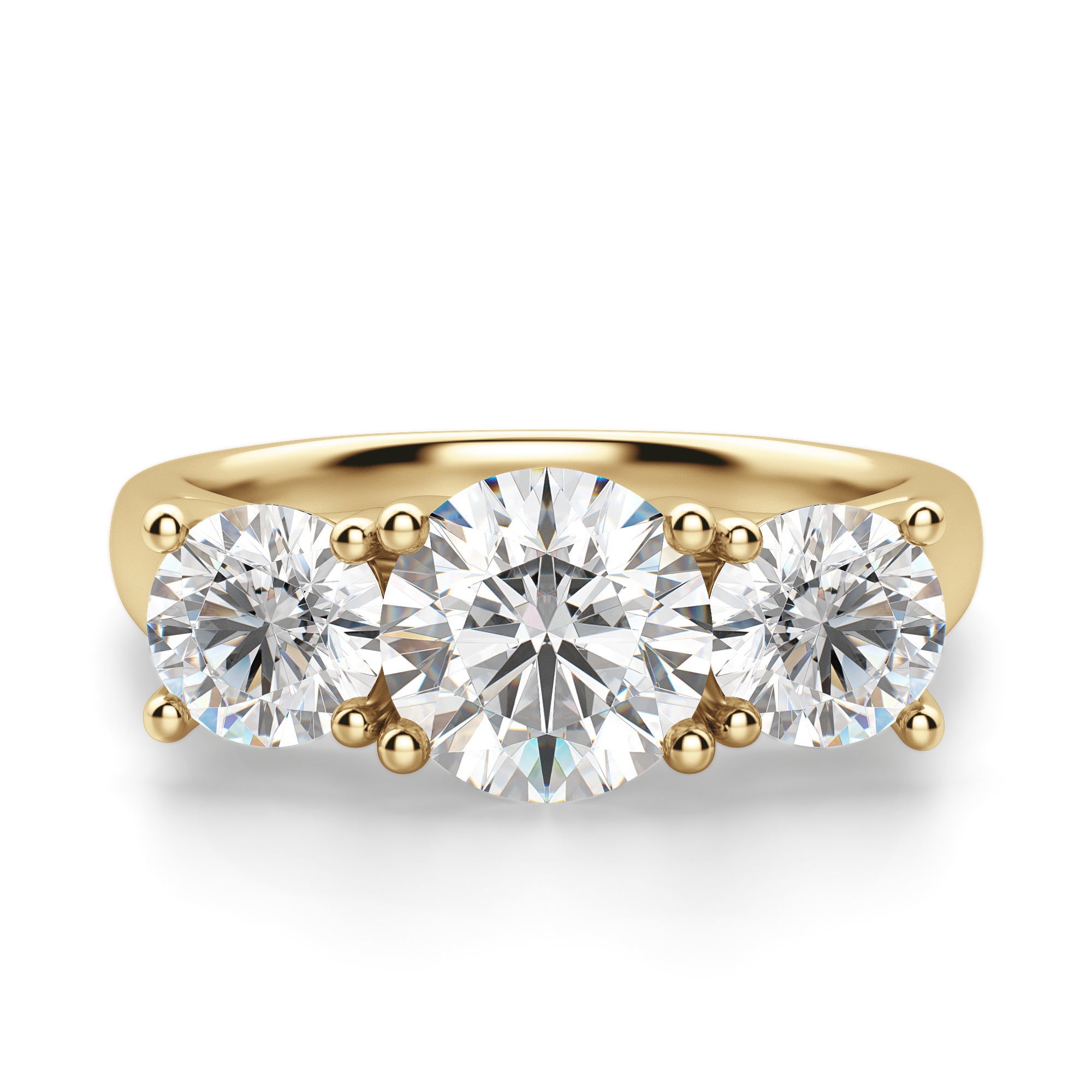 Open Arms Round Cut Engagement Ring