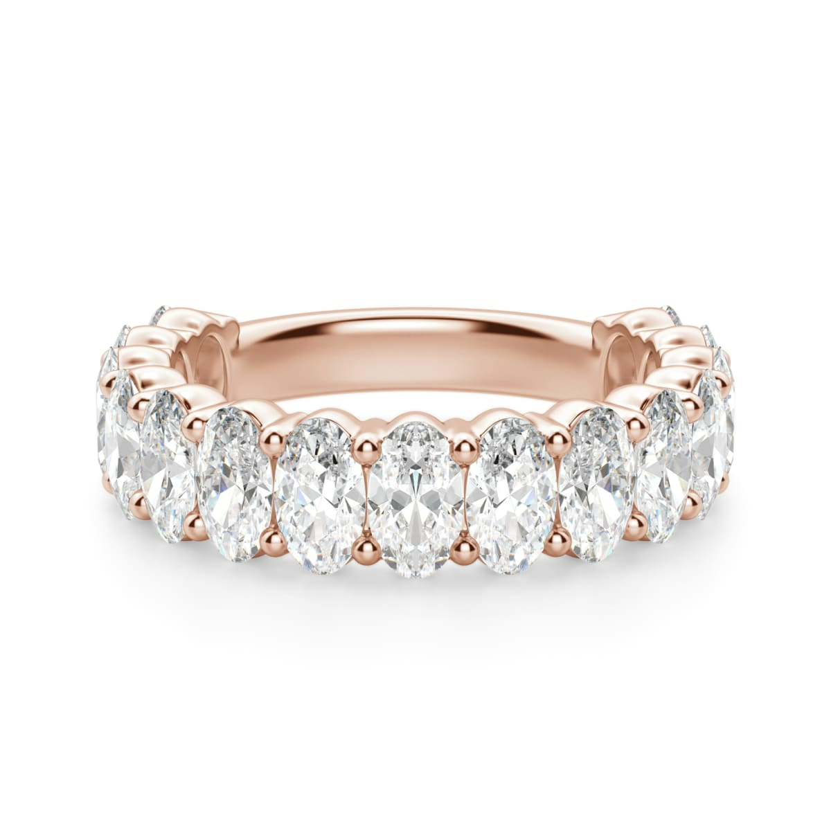 5.00x3.00 MM Oval Cut Half Eternity Band