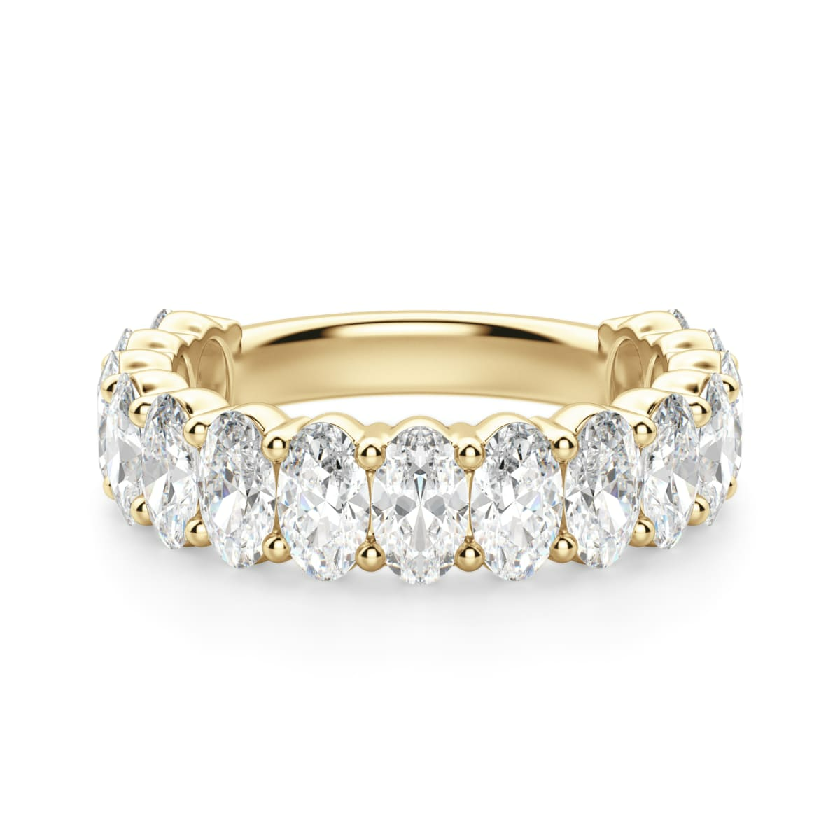 5.00x3.00 MM Oval Cut Half Eternity Band