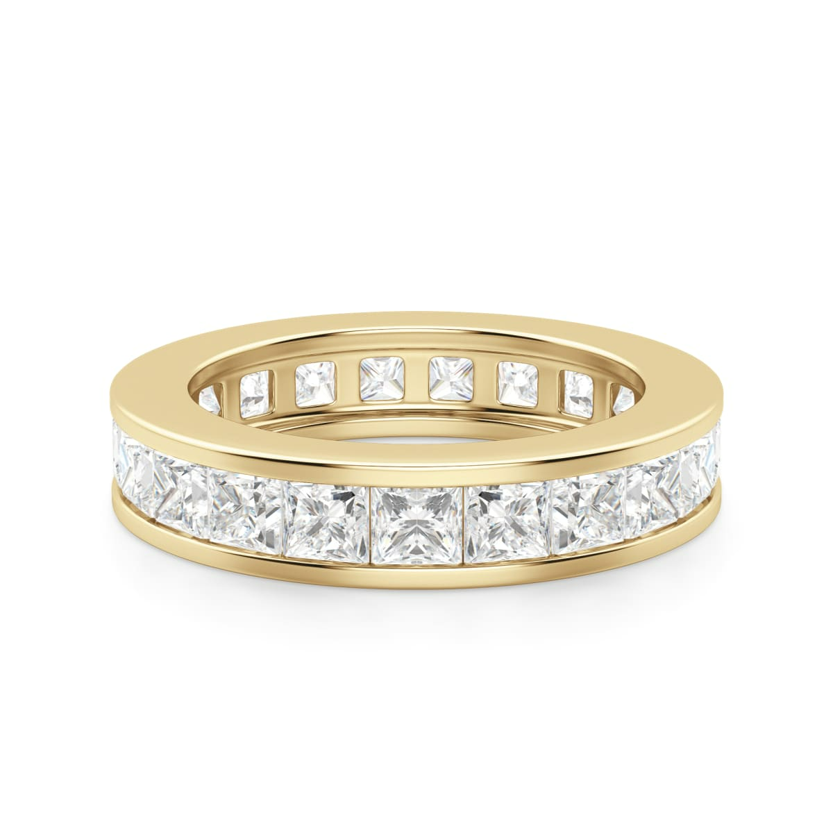 3.00 MM Princess Cut Channel Set Eternity Band