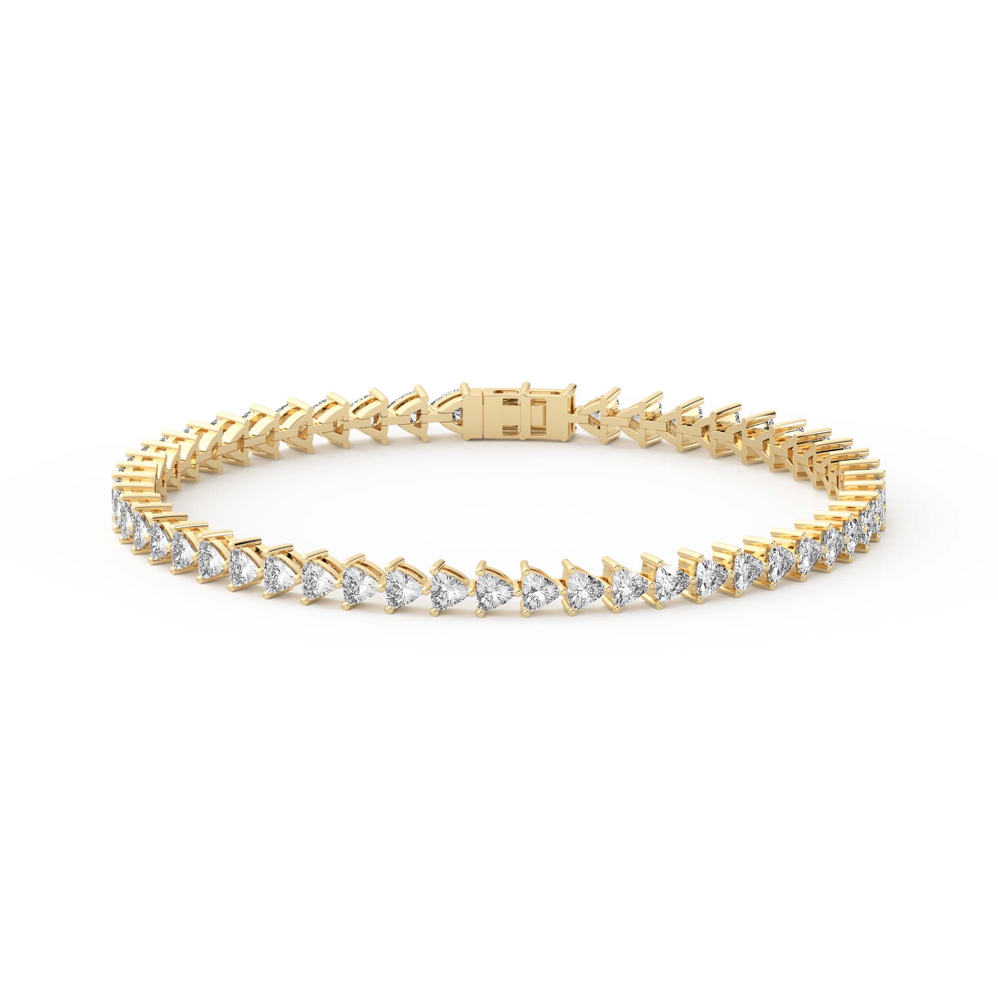 3 Prong Trillion Cut Tennis Bracelet