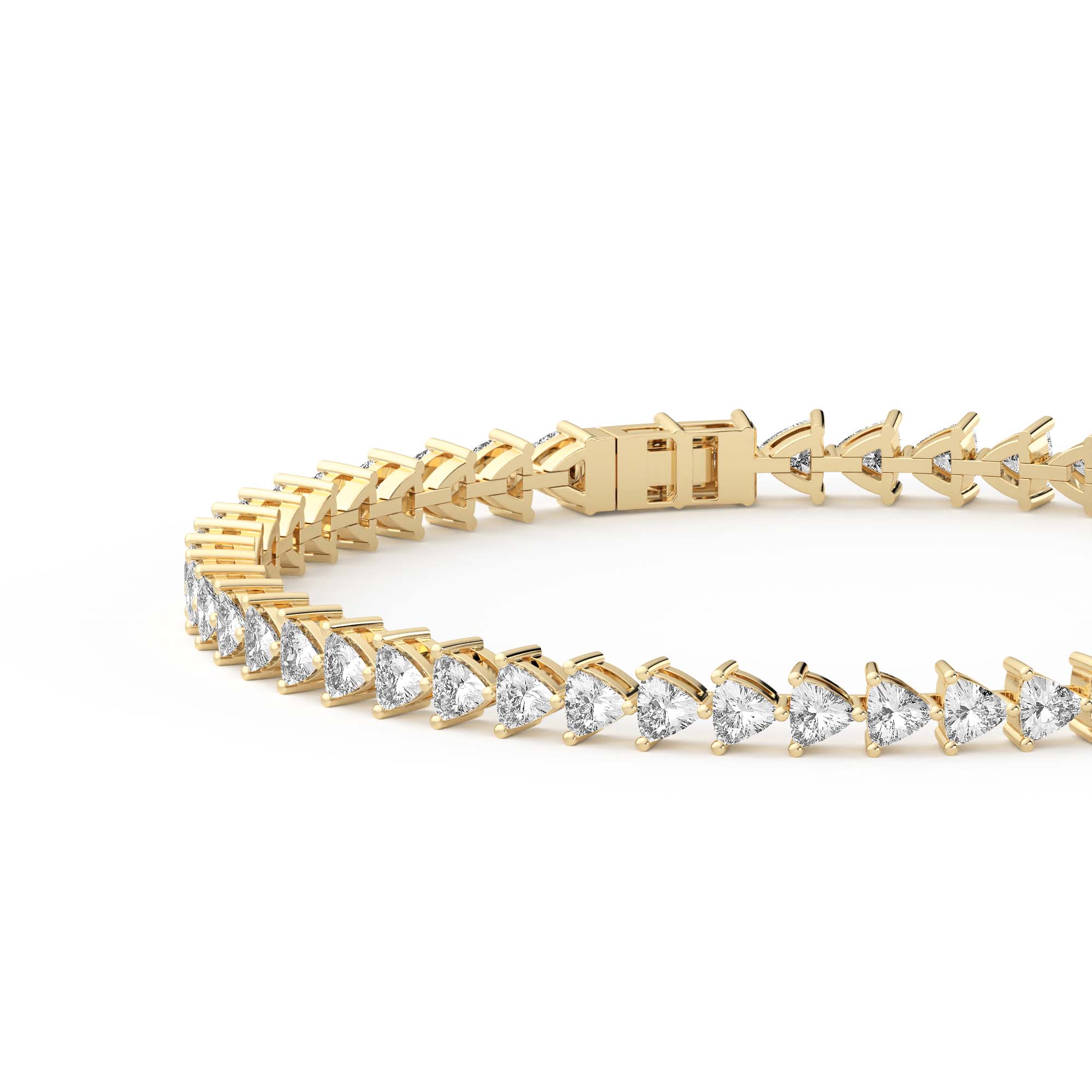 3 Prong Trillion Cut Tennis Bracelet