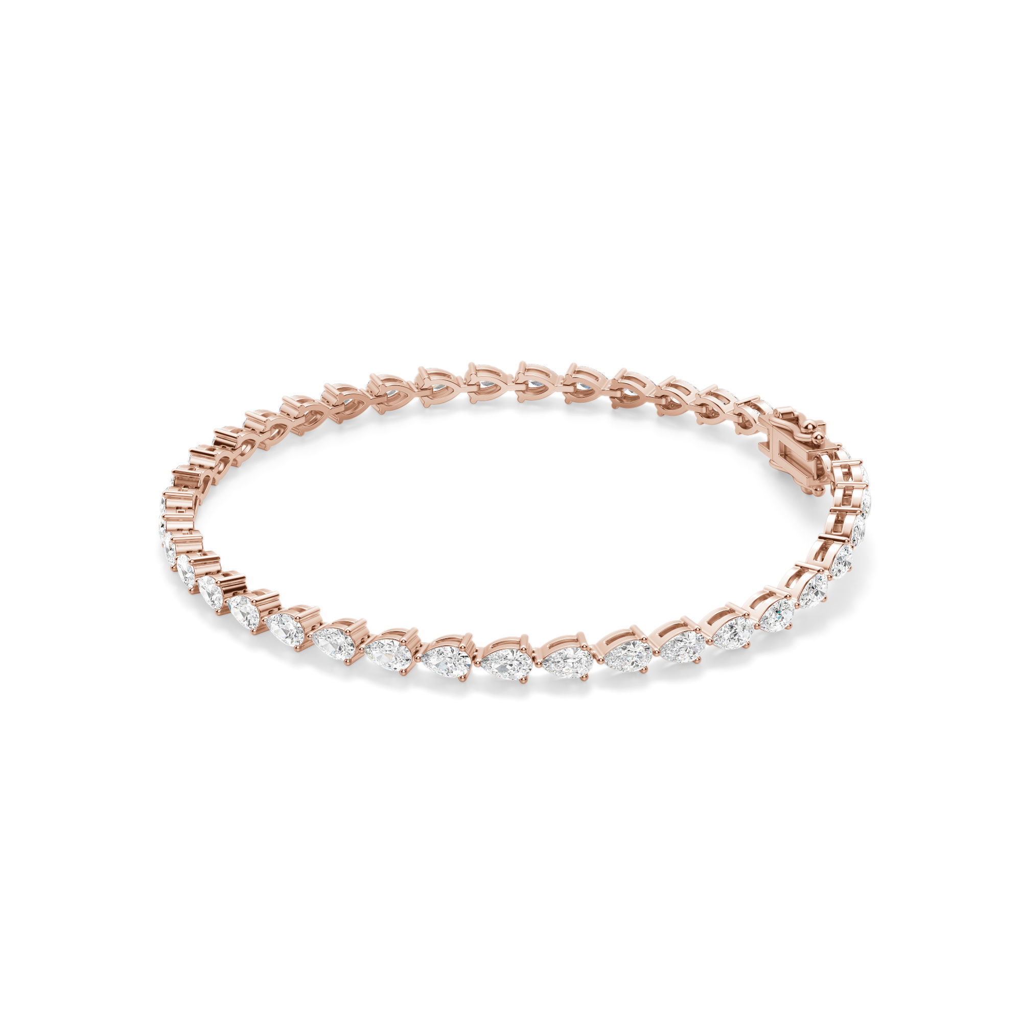 3 Prong Pear Cut Tennis Bracelet