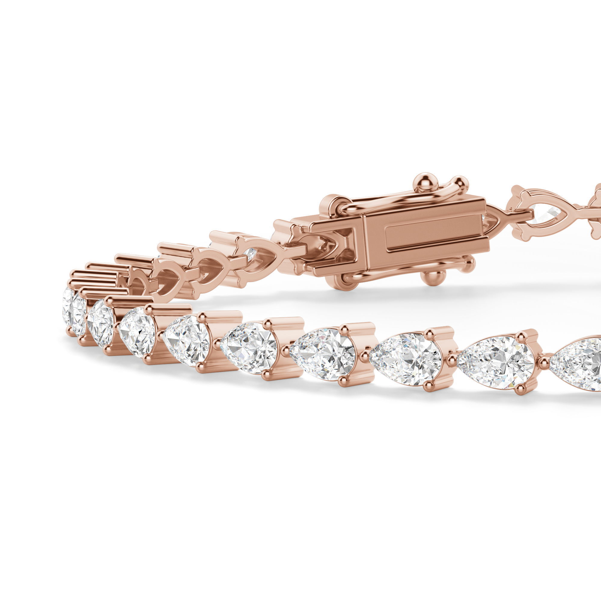 3 Prong Pear Cut Tennis Bracelet
