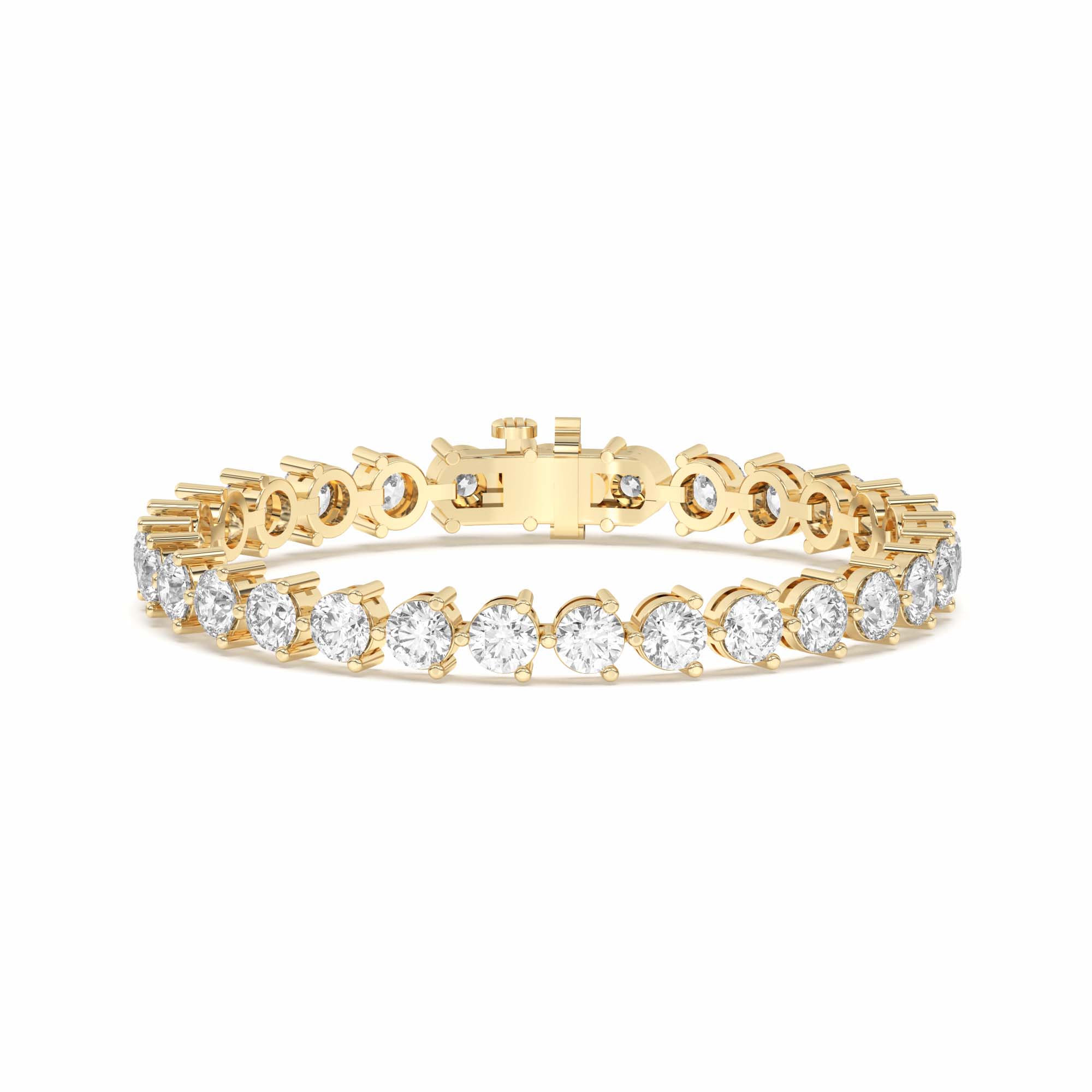 Bold 3 Prong Round Cut Tennis Bracelet 14.50 tcw